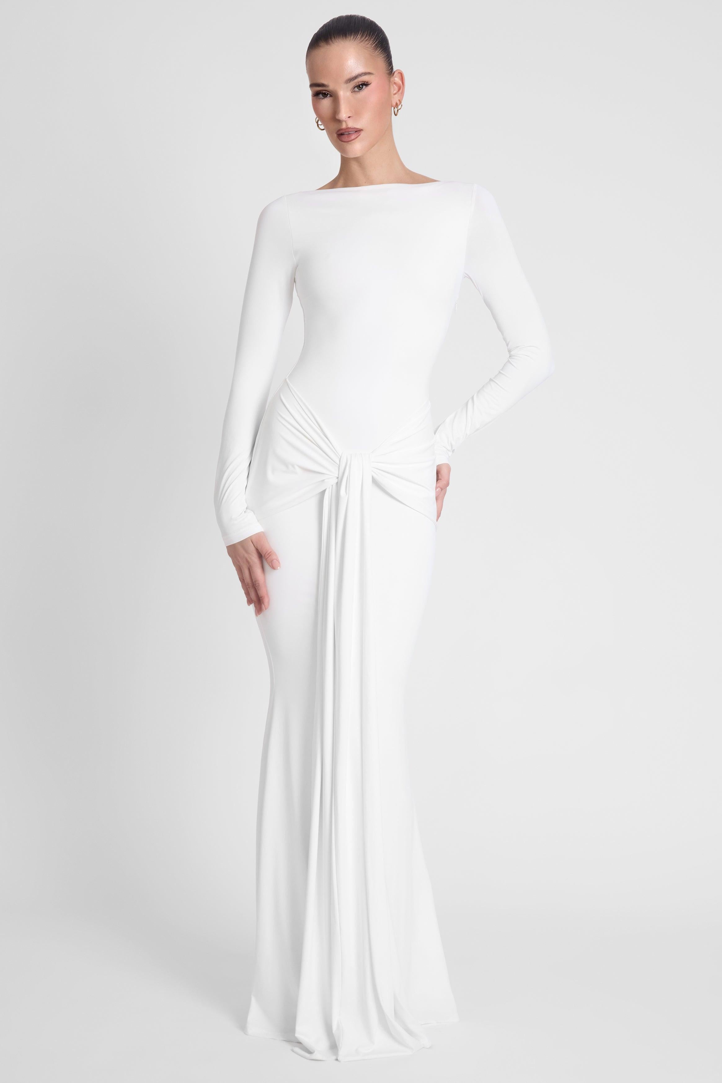 Oasis Knot Maxi Dress - White M Oasis Knot Maxi Dress - White M