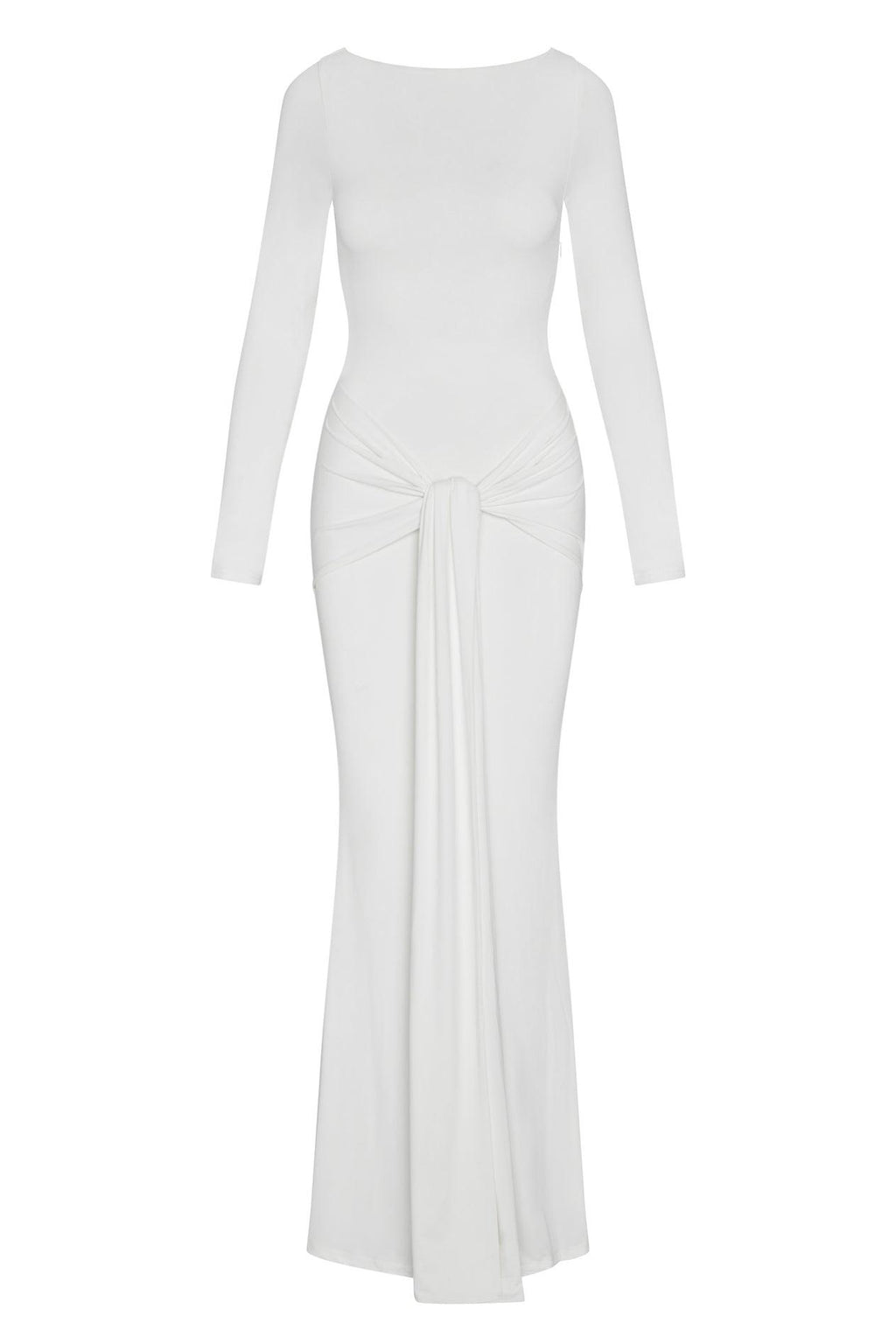 Oasis Knot Maxi Dress in White, front view.