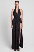 Palermo Plunge Drape Maxi Dress - Black