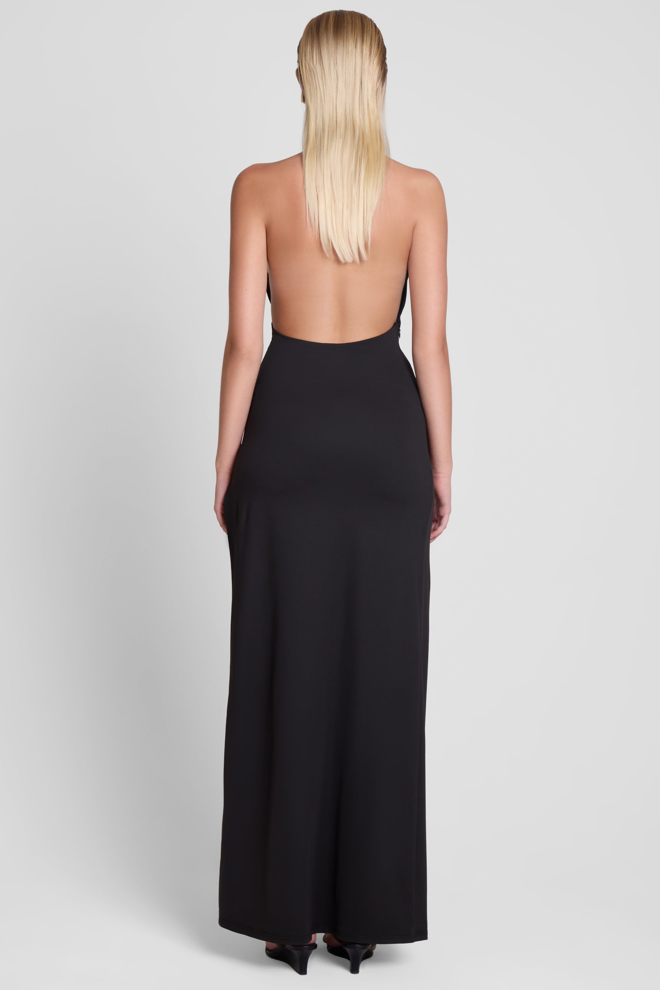 Palermo Plunge Drape Maxi Dress - Black