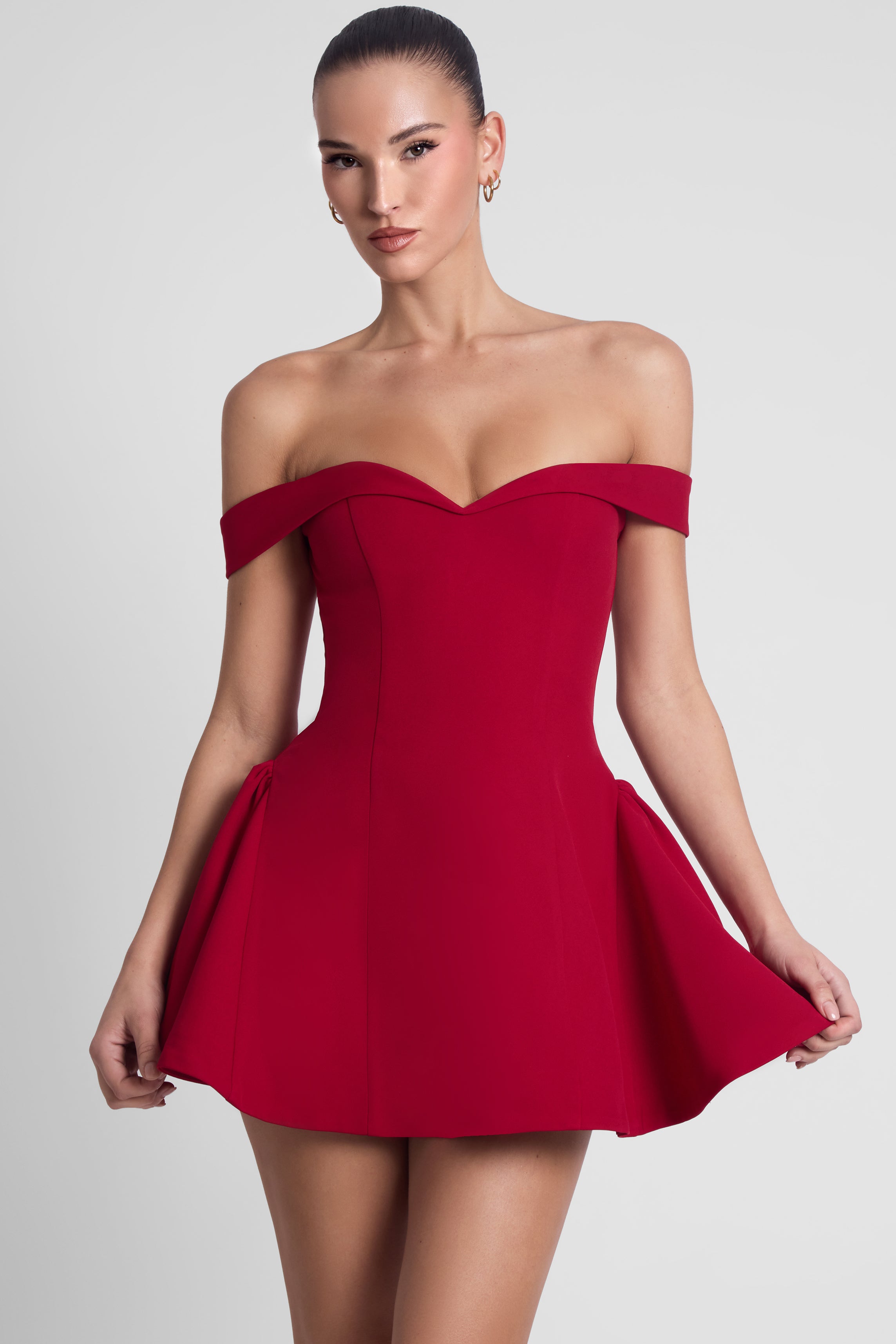 Raquel Babydoll Corset Mini Dress - Red