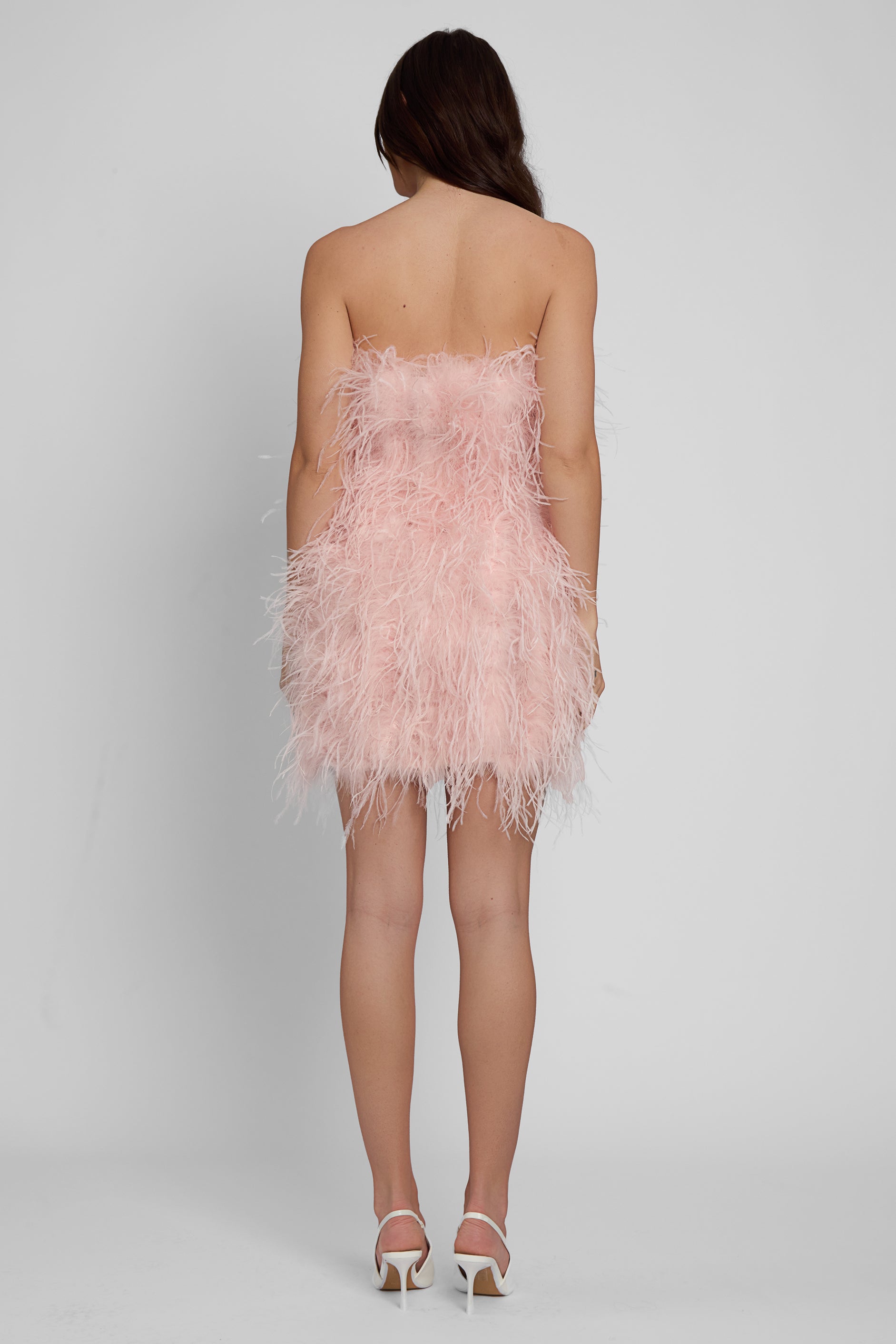 Cloud Feather Mini Dress - Pink