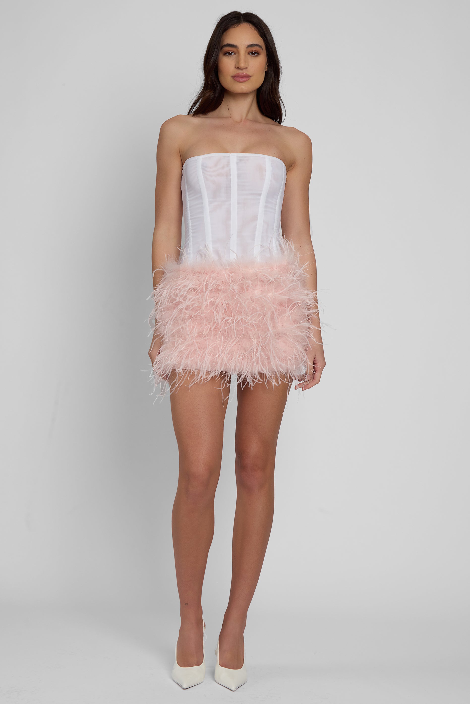 Cloud Feather Mini Skirt - Pink.