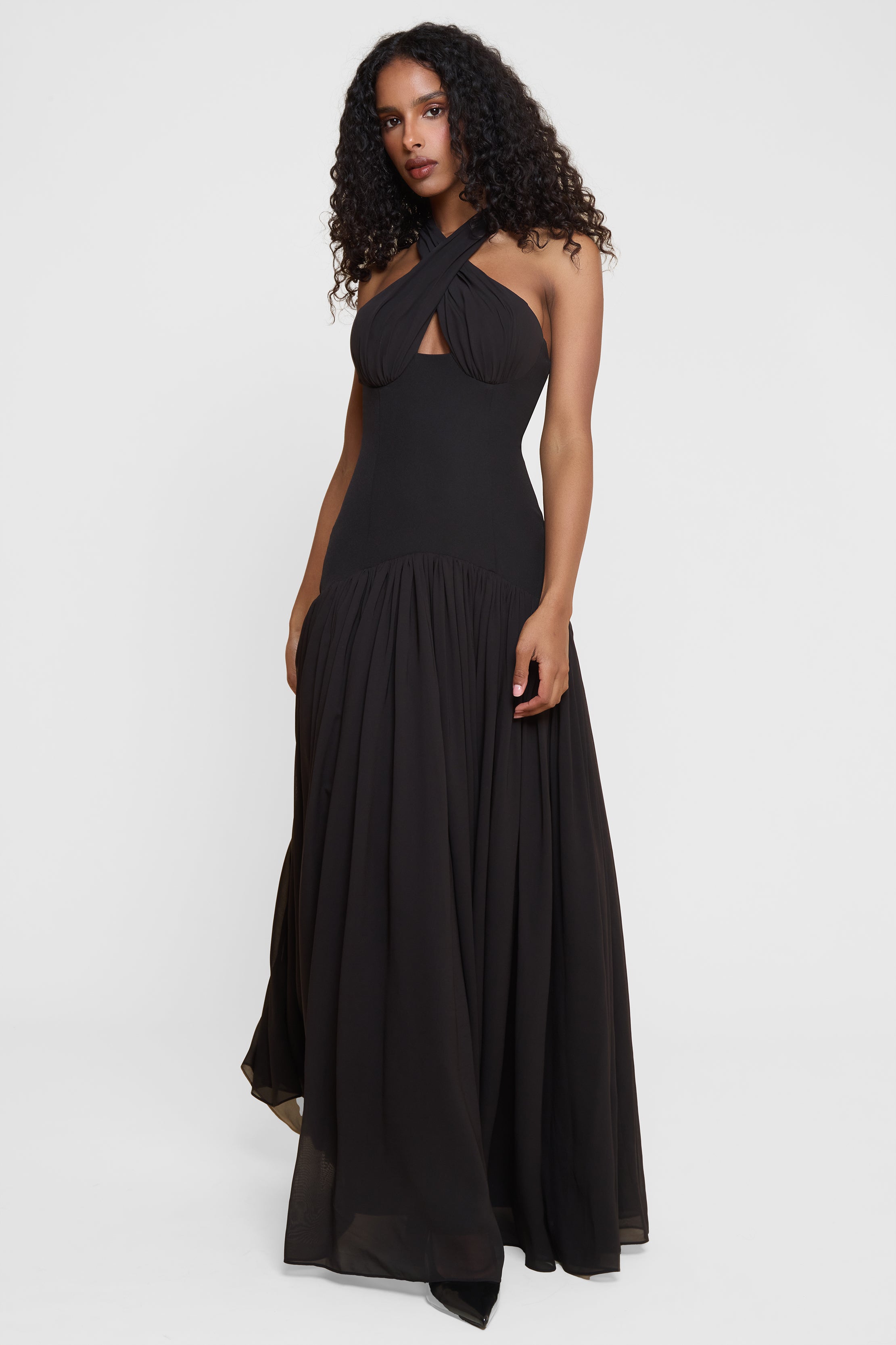 Harmony Halter Corset Maxi Dress