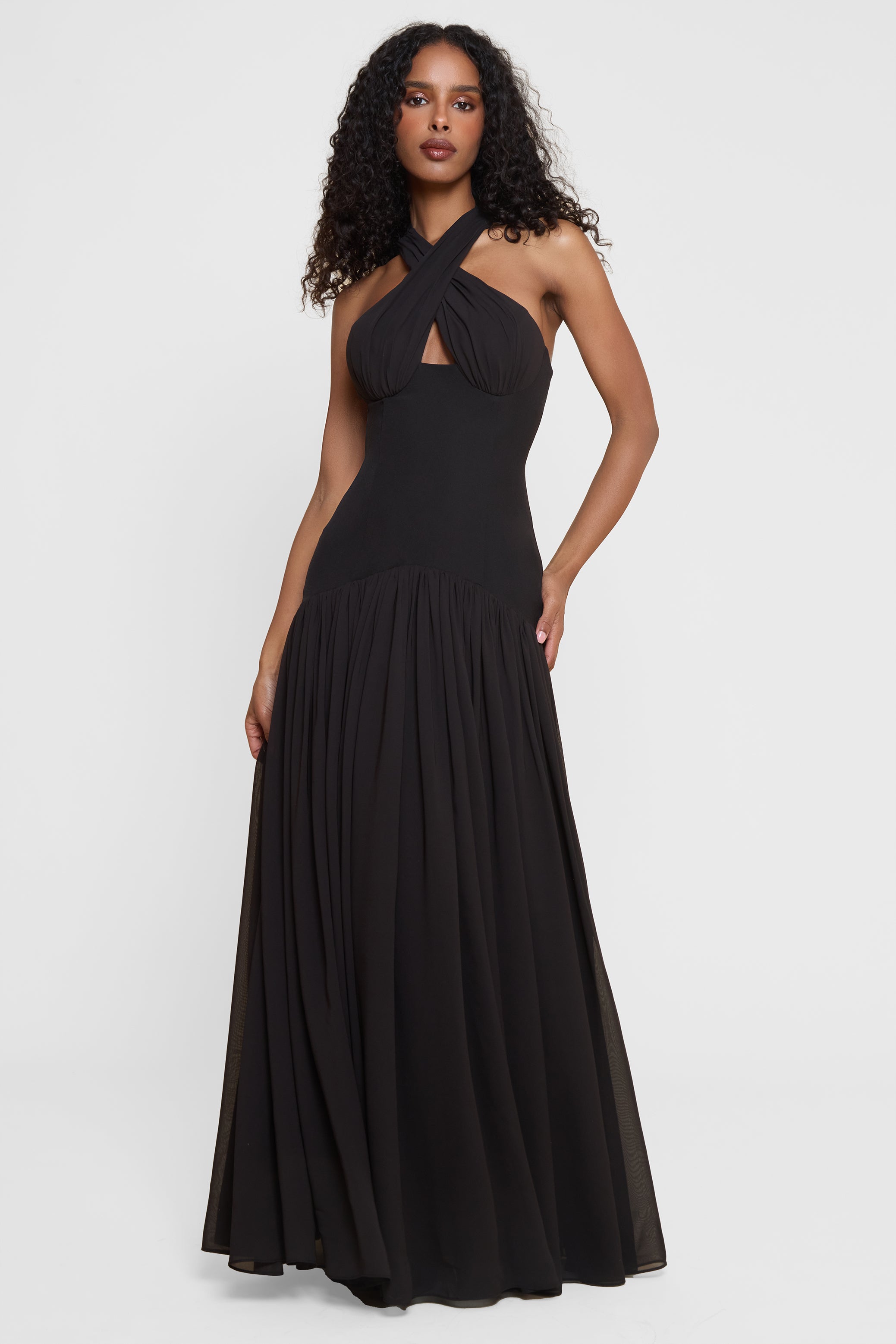 Harmony Halter Corset Maxi Dress