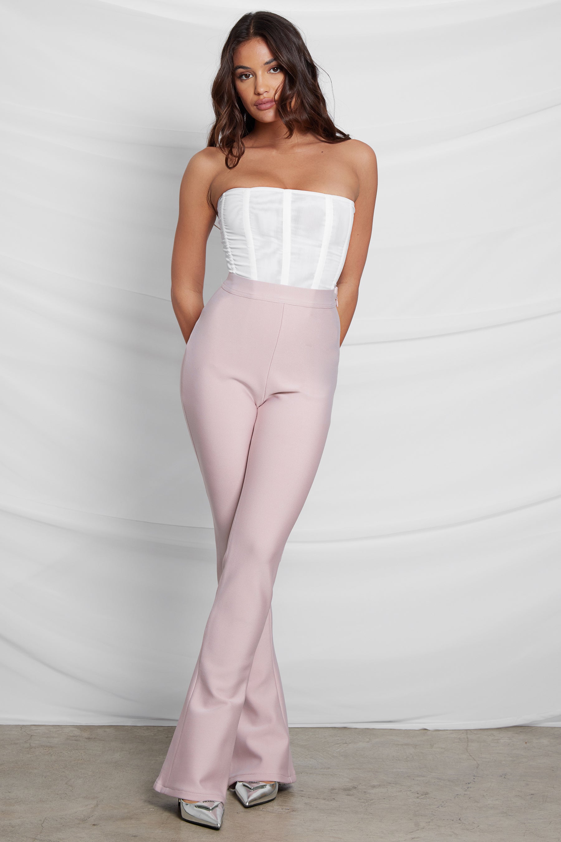 Haze High Waist Bandage Pants - Pink | LEAU