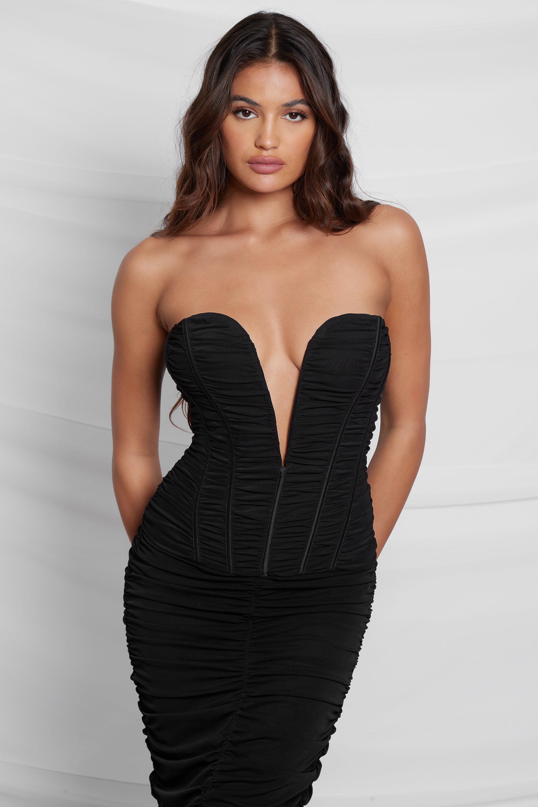 Poppy Plunging Mesh Corset Top