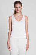 Suri Satin Racerback Top - White