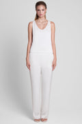 Soho Satin Straight Leg Pants - White