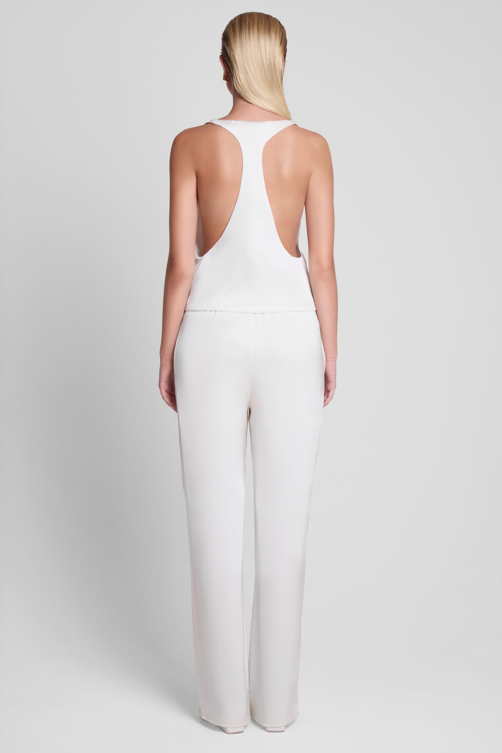 Soho Satin Straight Leg Pants - White