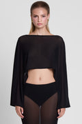 Imogen Sheer Mesh Cape - Black