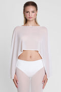 Imogen Sheer Mesh Cape - White