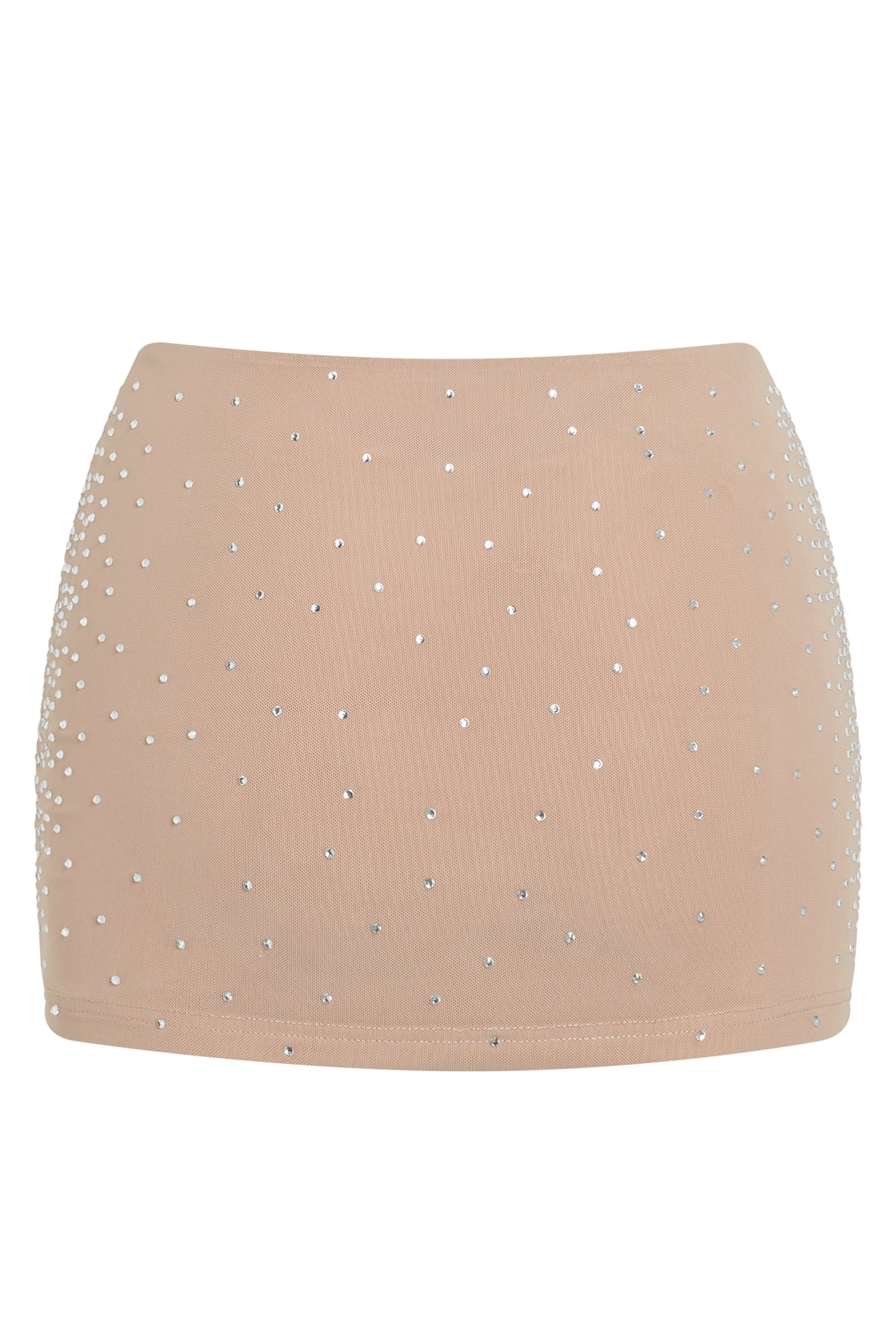 Nuria Crystal Embellished Mesh Mini Skirt