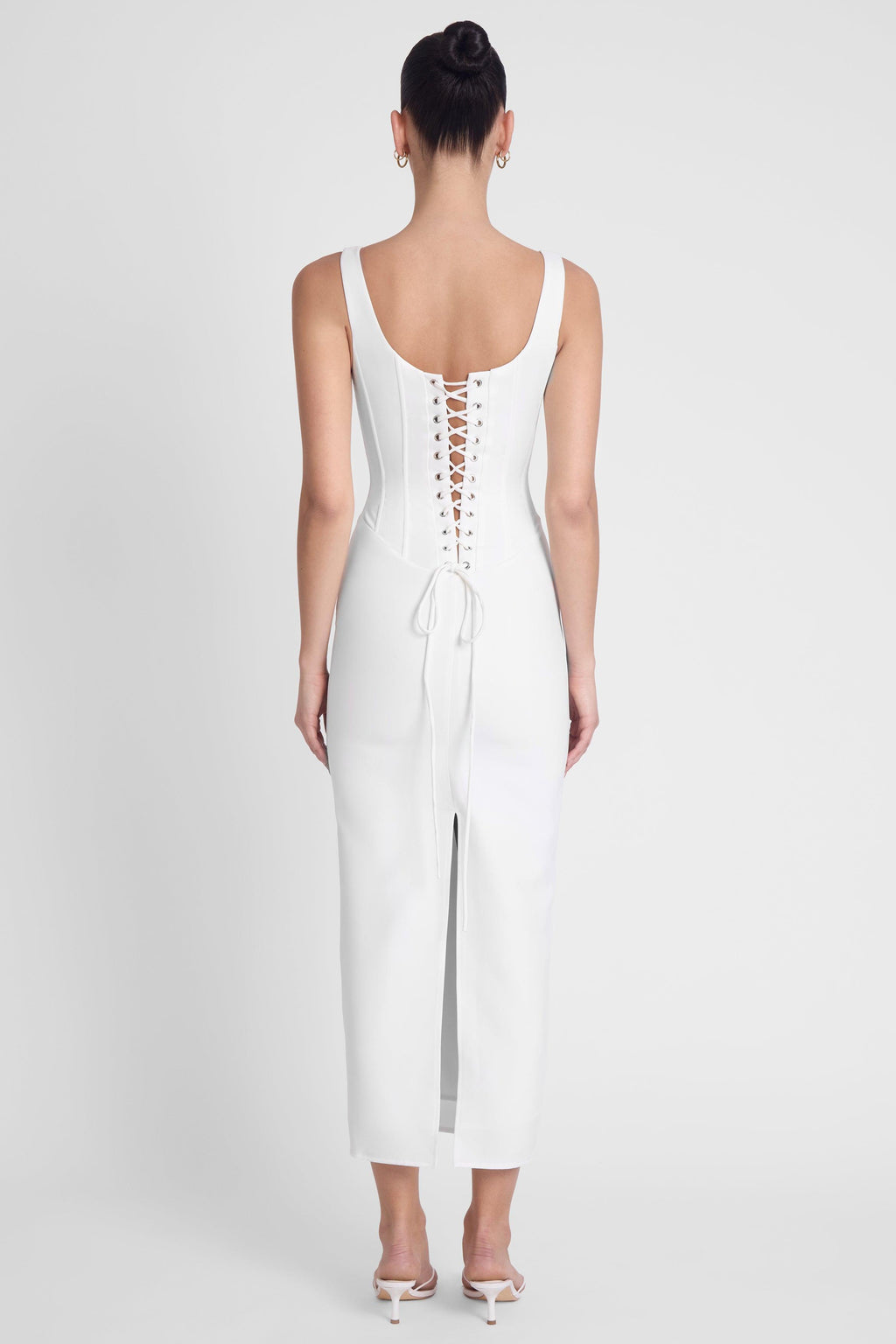 Robe mi-longue corset Sancia - Blanc
