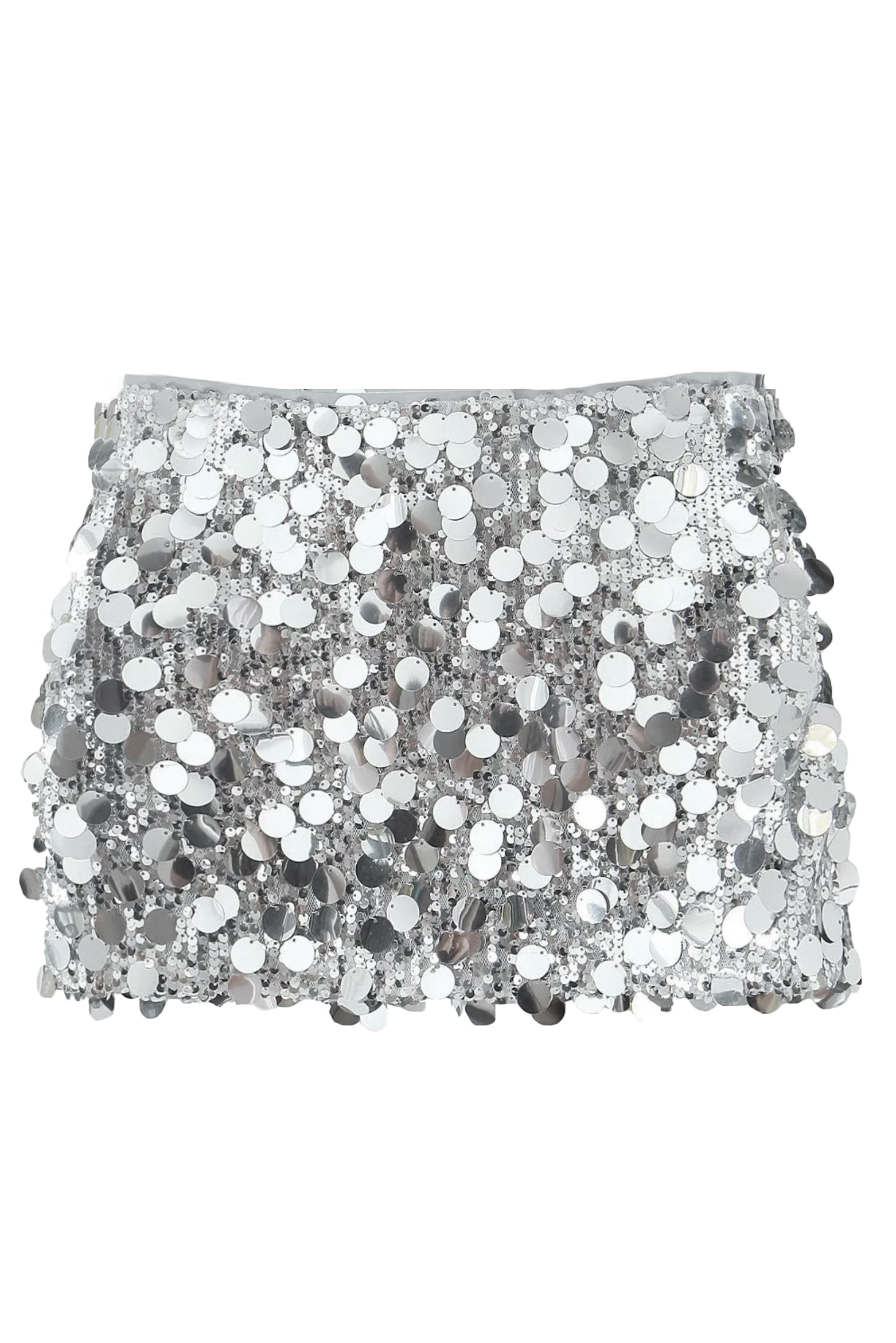 Serina Sequin Mini Skirt - Silver