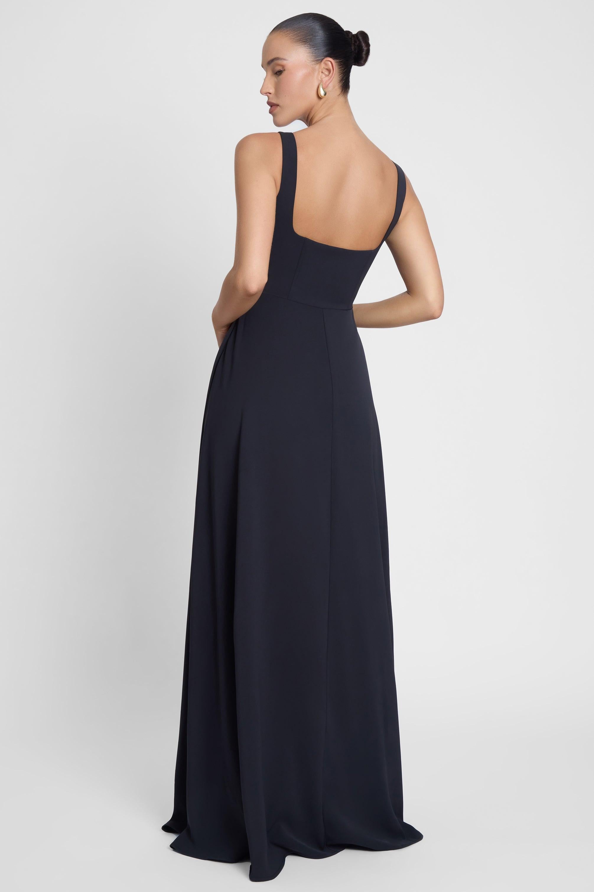 Siren Square Neck Corset Maxi Dress - Black | LEAU Siren Square Neck Corset Maxi Dress - Black | LEAU