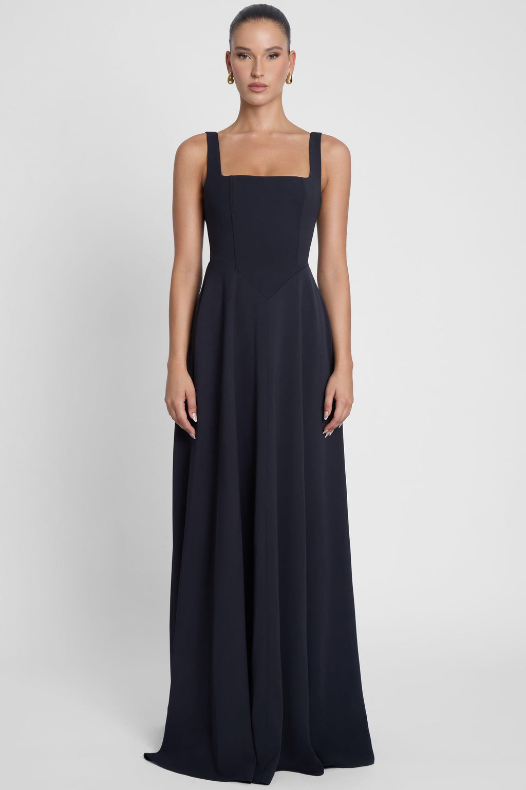 Siren Square Neck Corset Maxi Dress - Black L Siren Square Neck Corset Maxi Dress - Black L