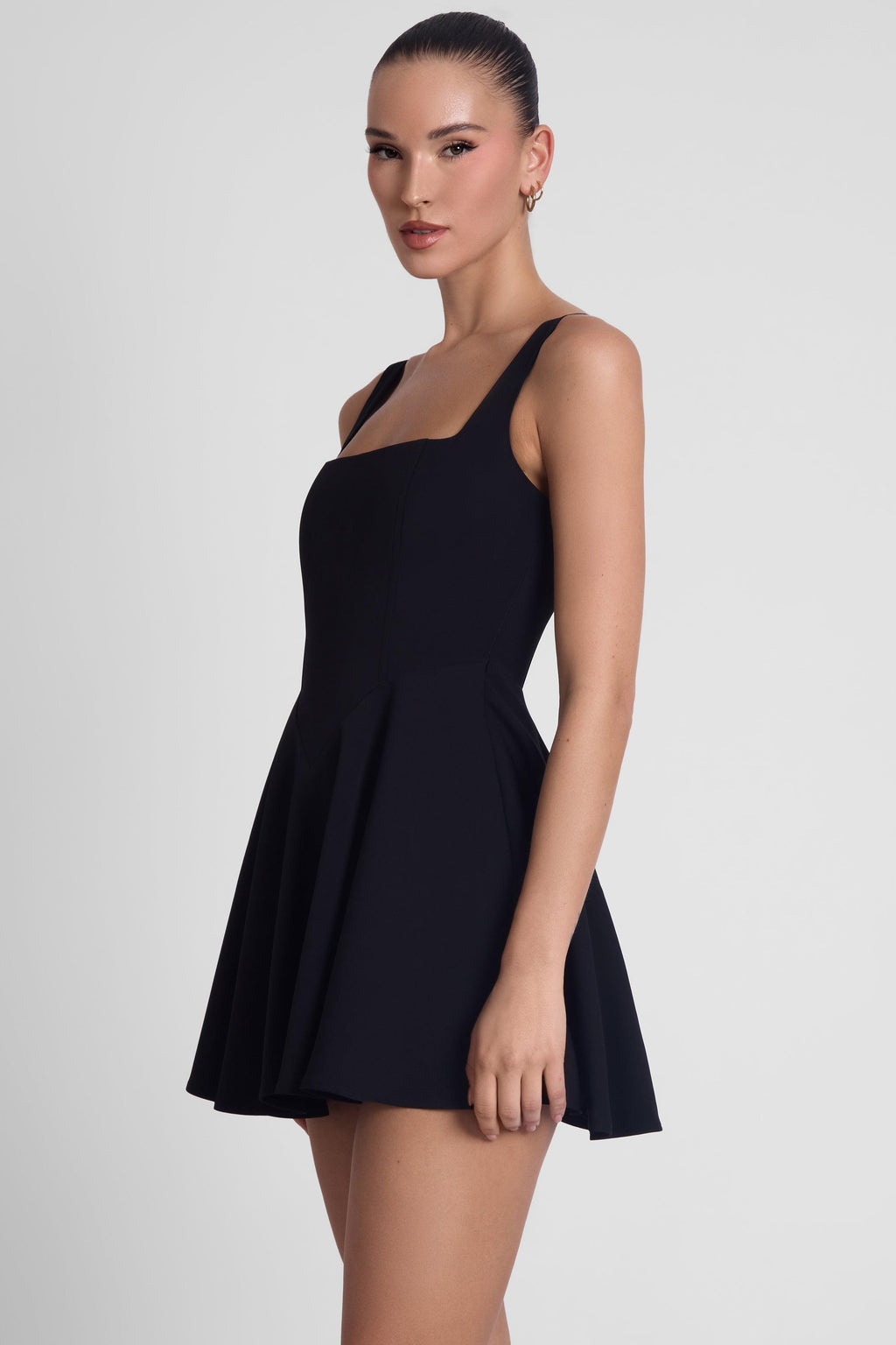 Sloane Square Neck Corset Mini Dress - Black