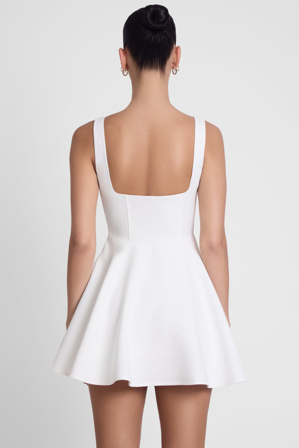 Sloane Square Neck Corset Mini Dress - White