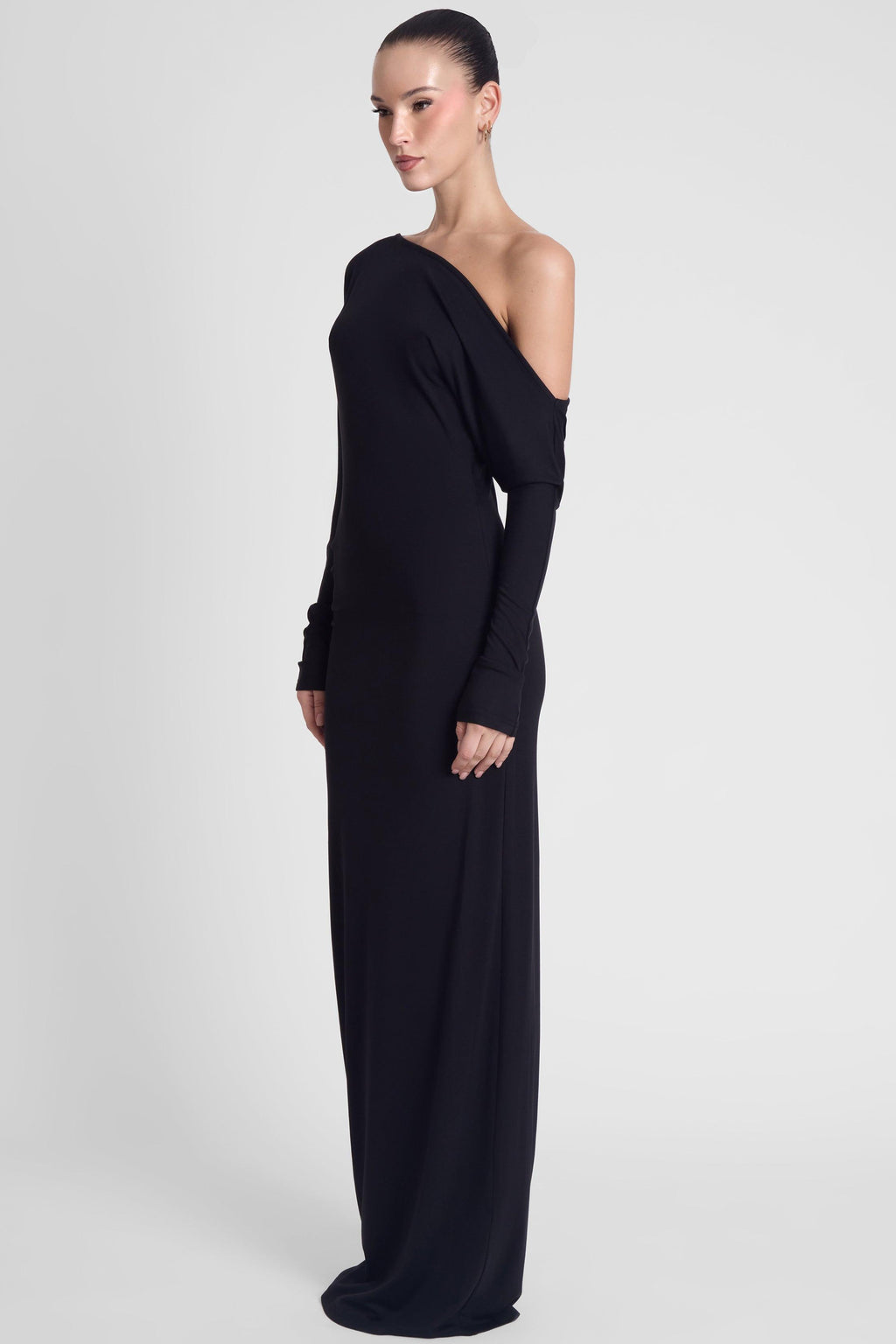 Sola Slouchy Jersey Maxi Dress - Black