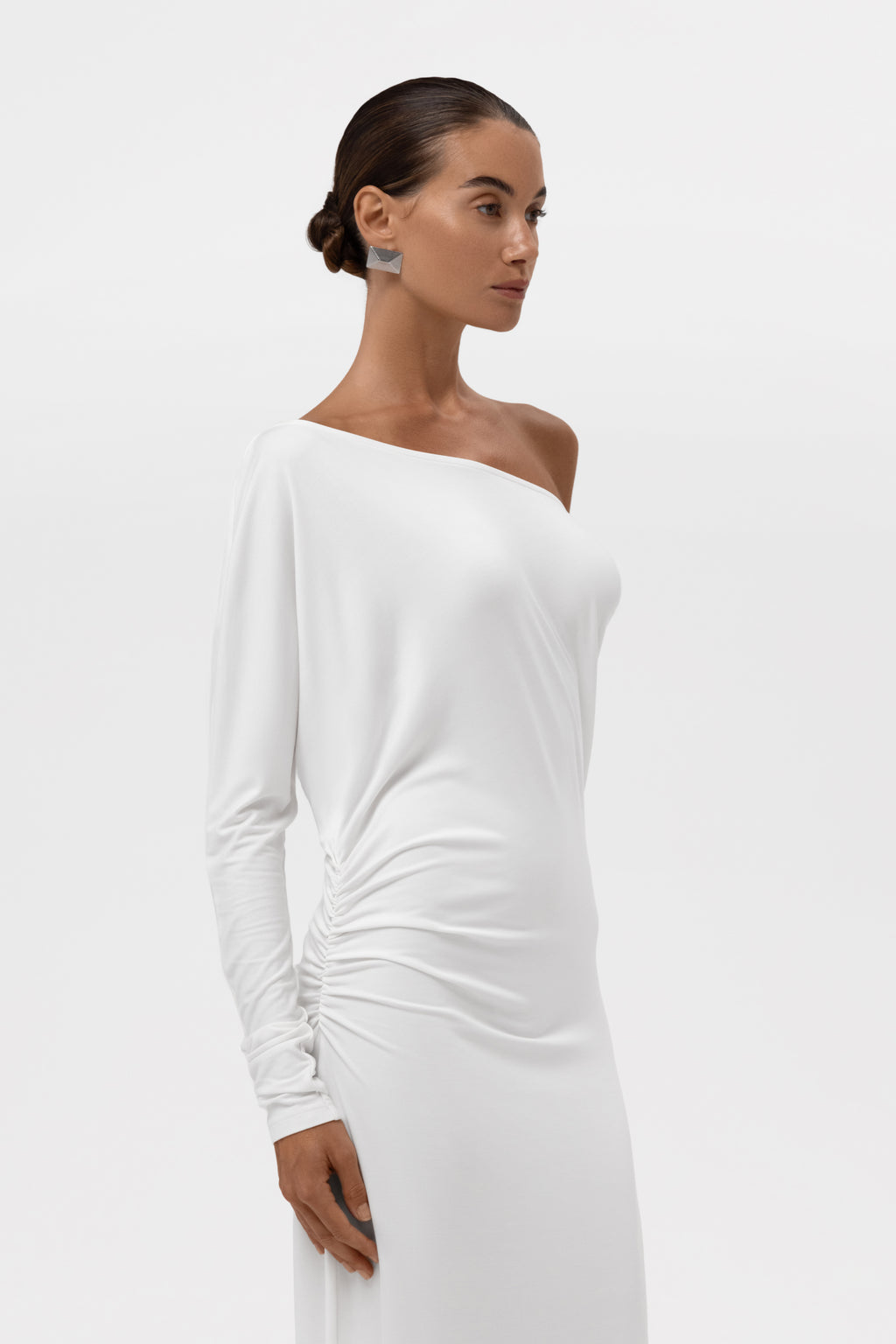 Sola Slouchy Jersey Maxi Dress - White