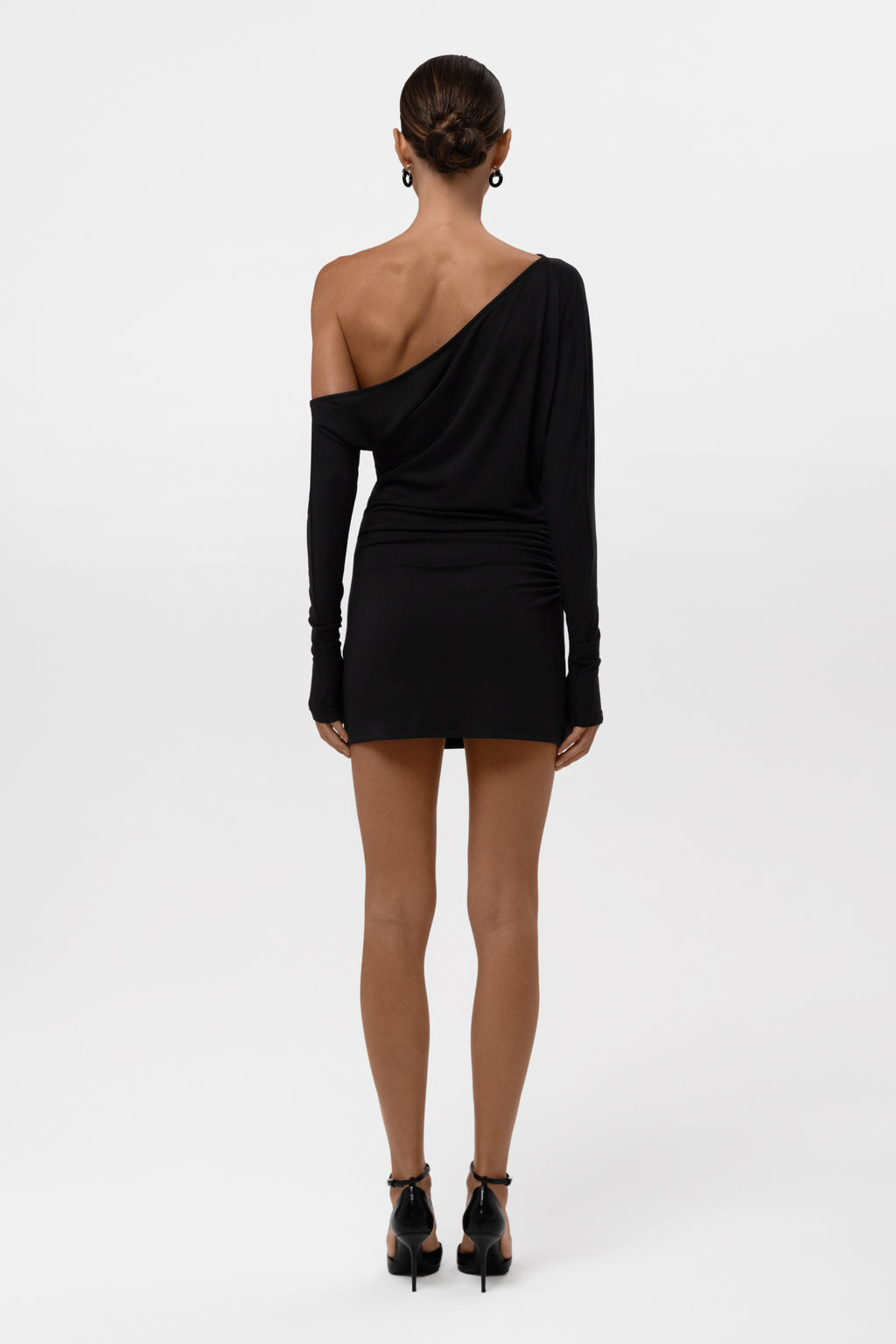 Sola Slouchy Jersey Mini Dress - Black