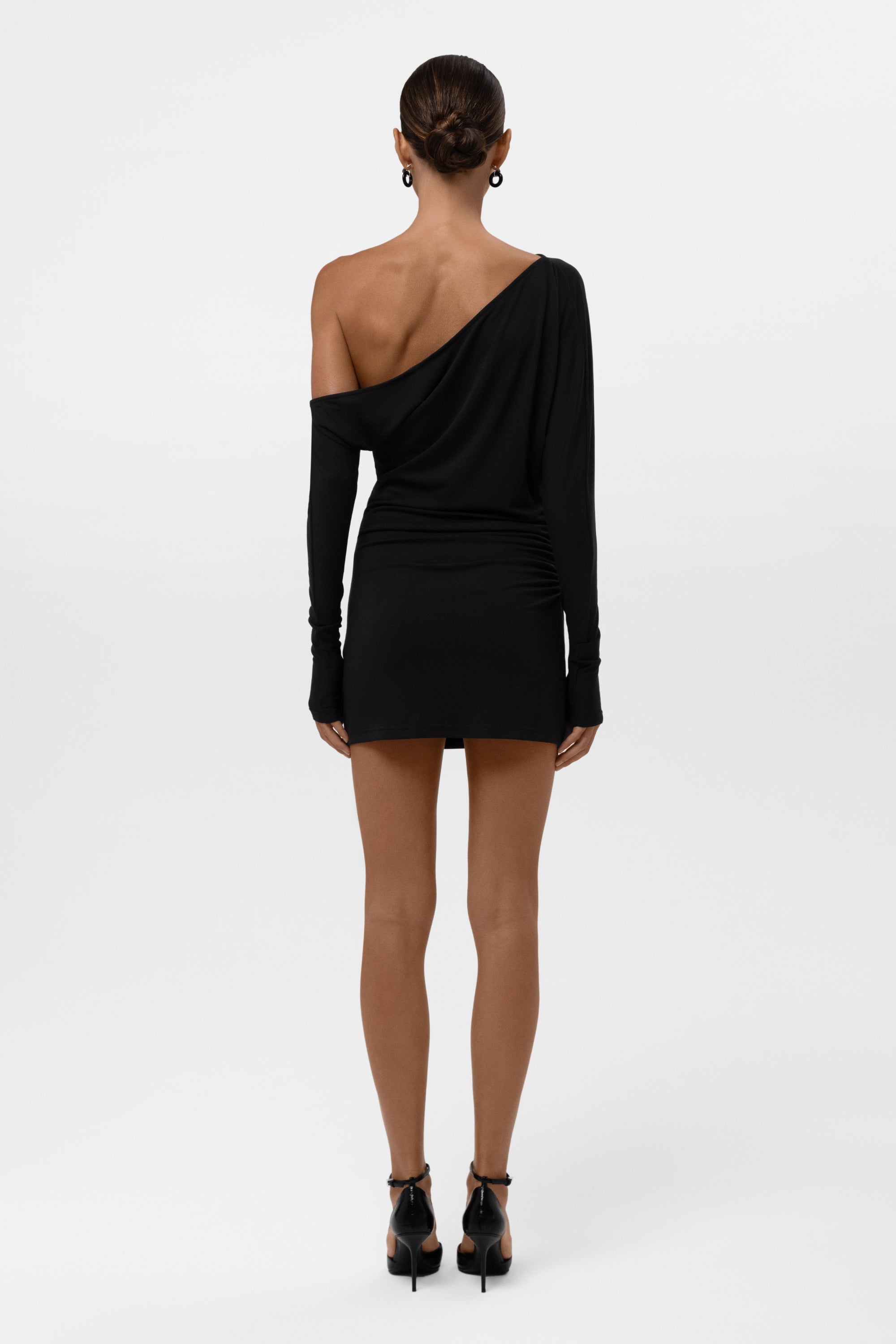 Sola Slouchy Jersey Mini Dress - Black