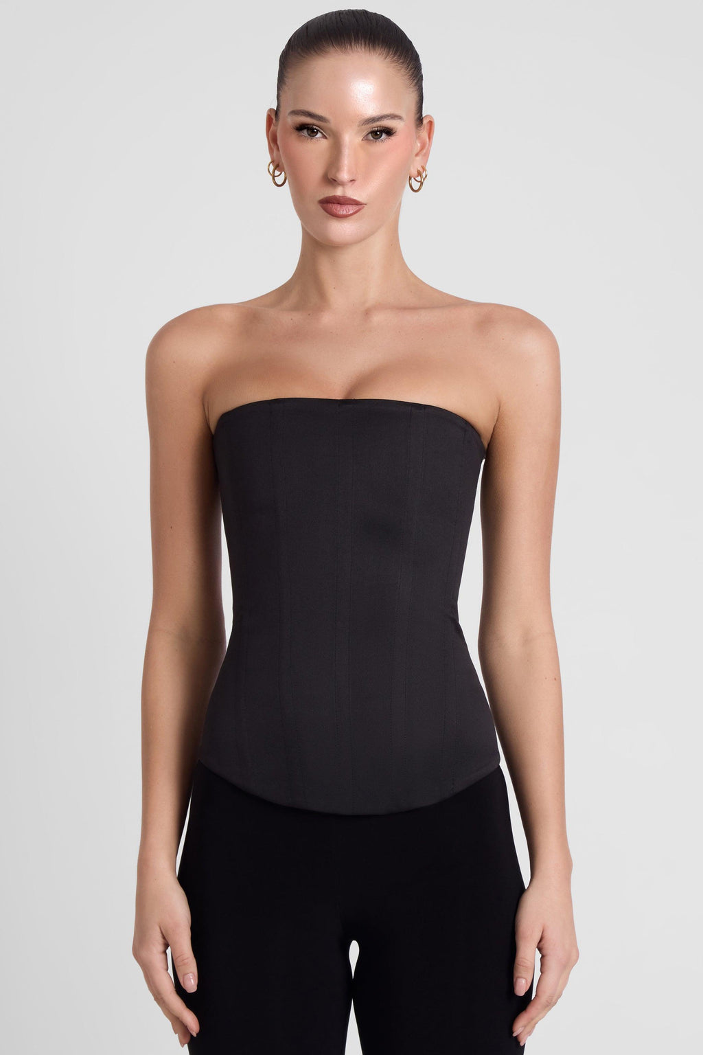 Sphynx Satin Corset Top - Black