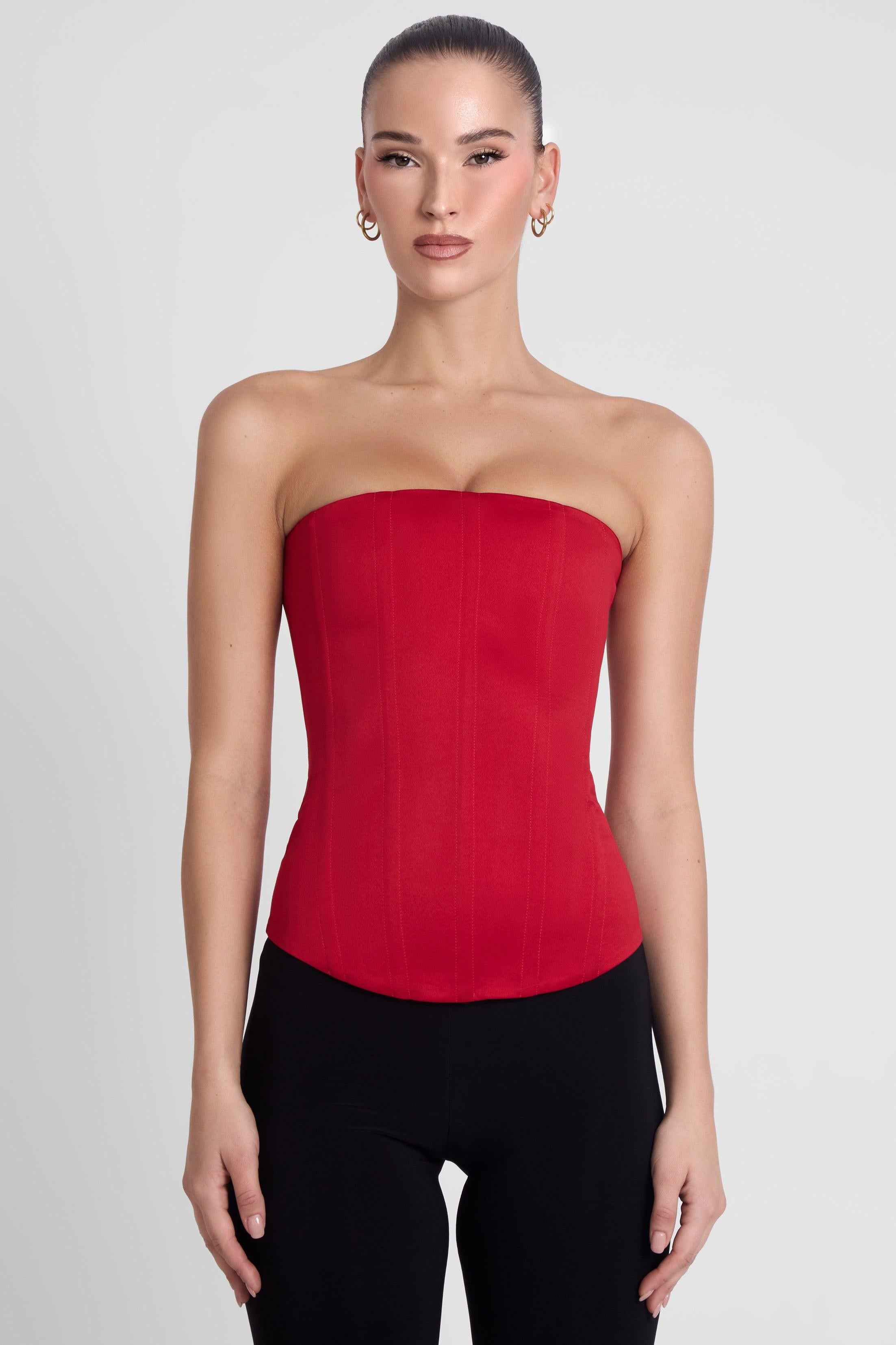Sphynx Satin Corset Top - Red – LEAU