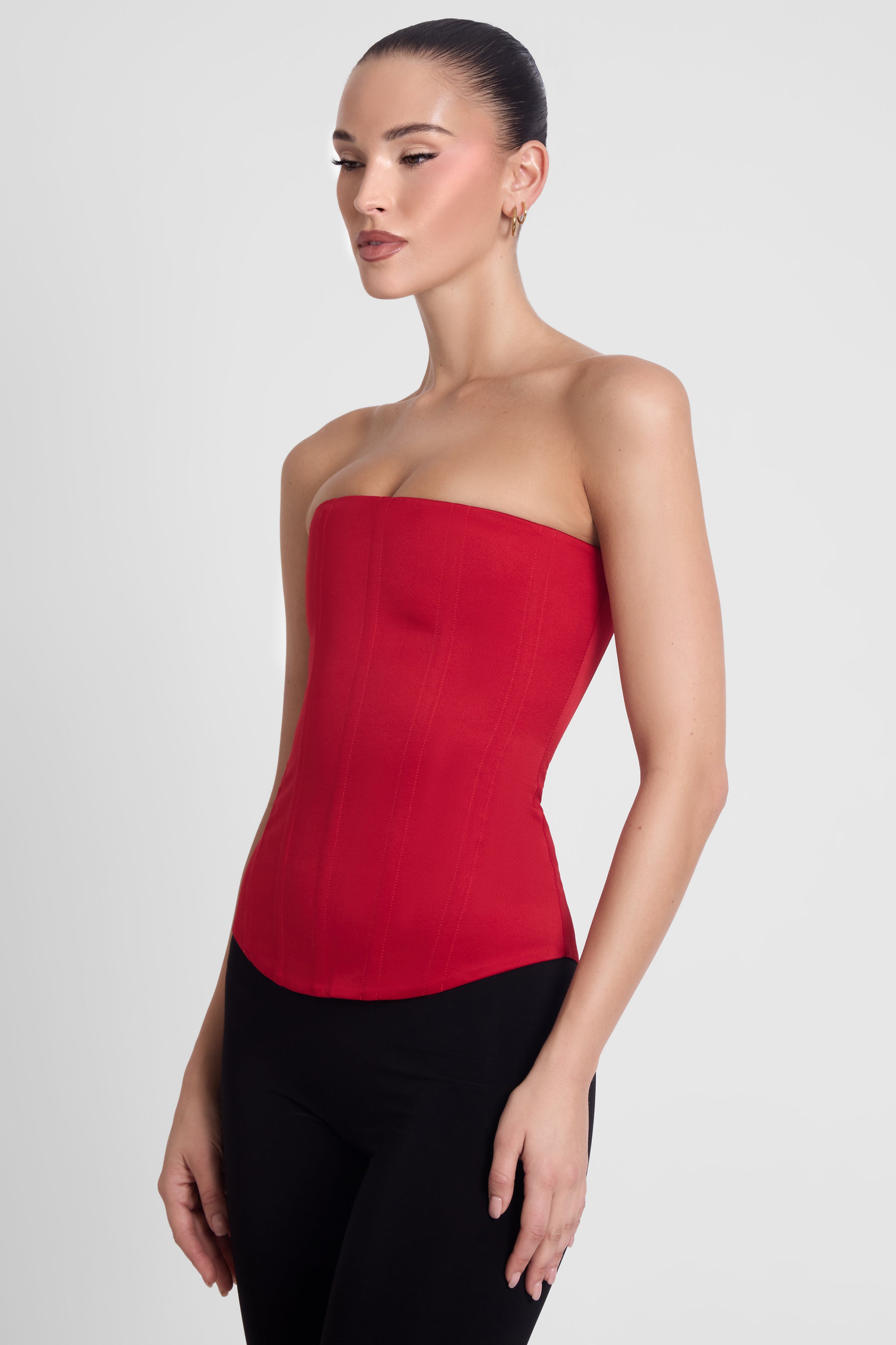 Sphynx Satin Corset Top - Red