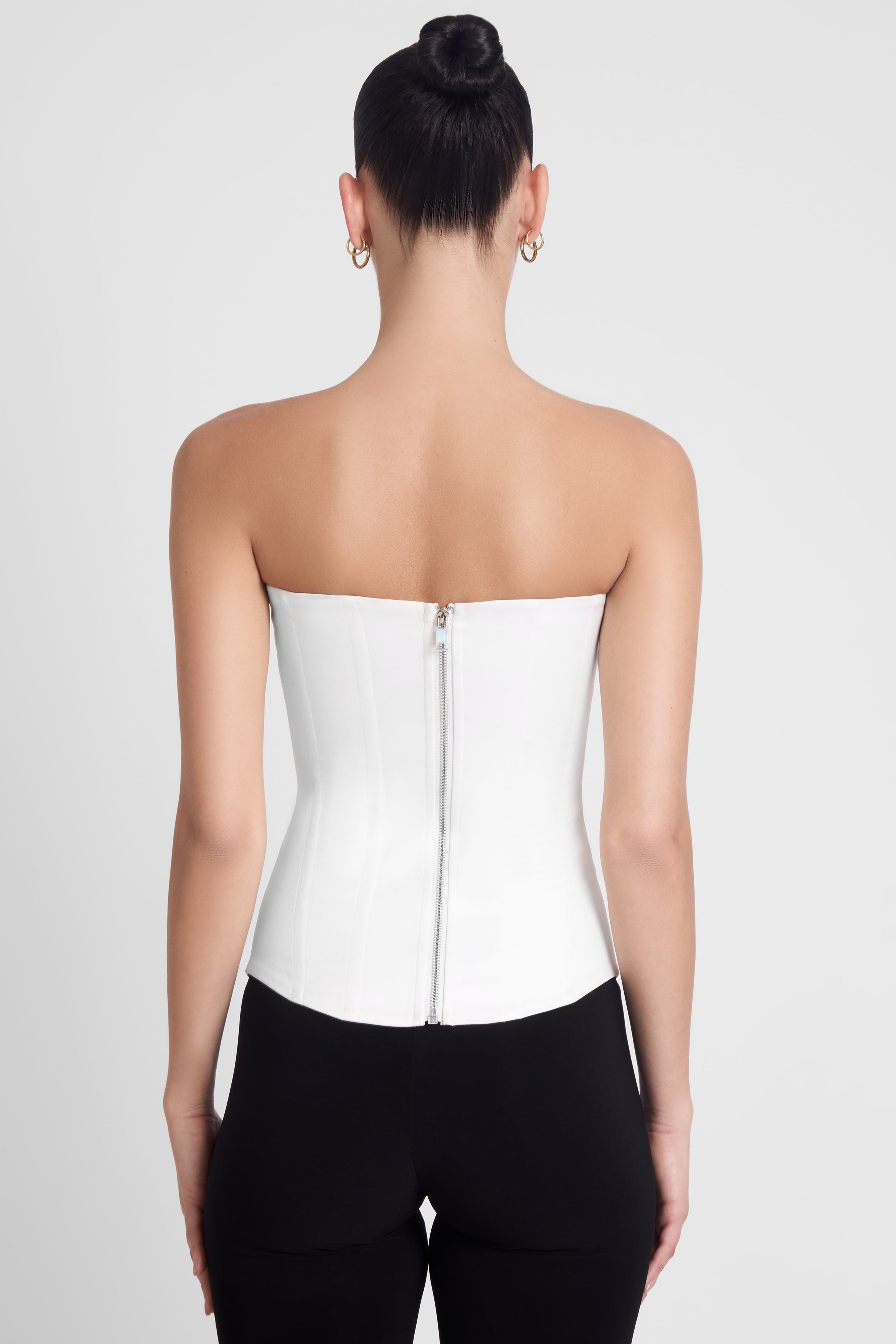 Sphynx Satin Corset Top - White