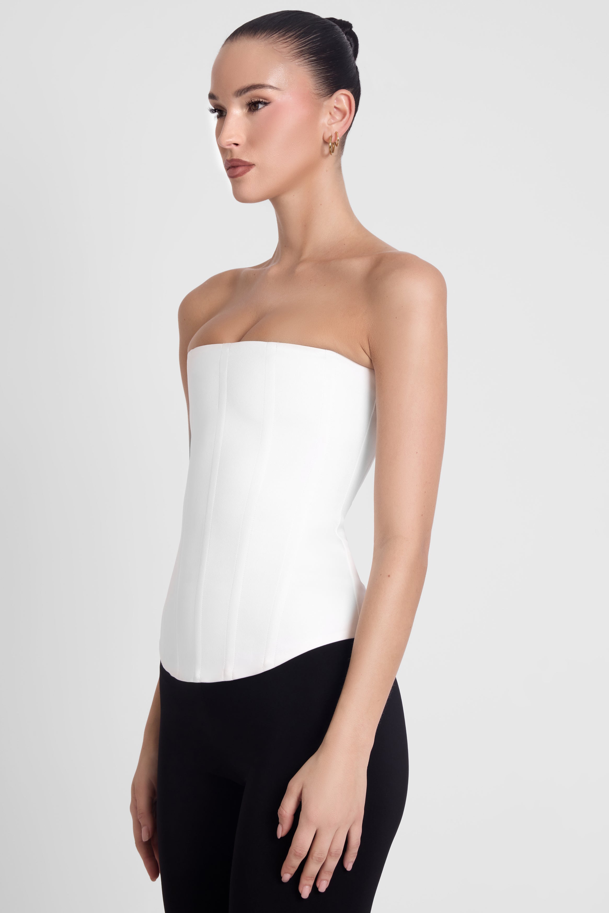 Sphynx Satin Corset Top - White