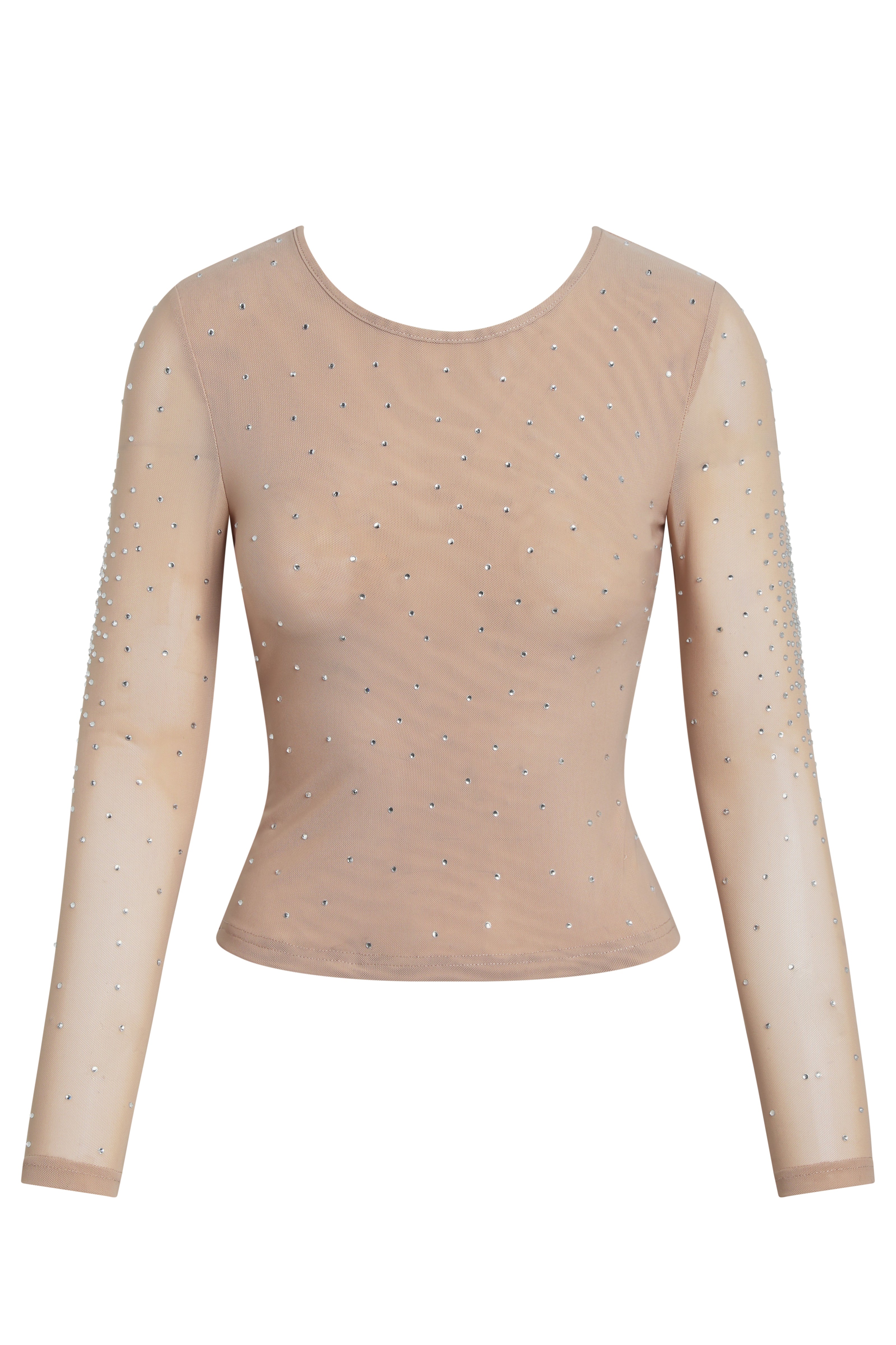 Solaria Crystal Embellished Mesh Top