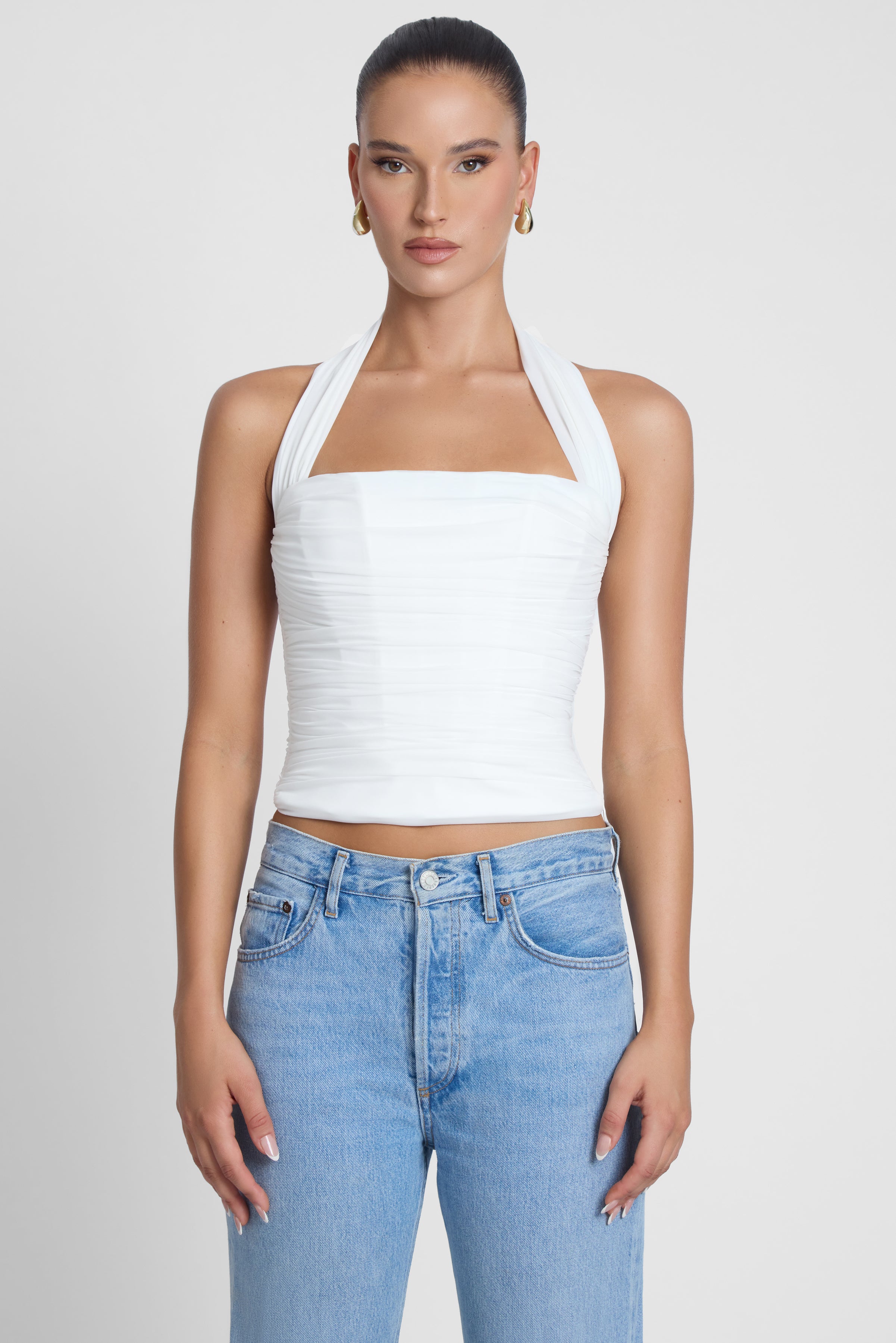 Taormina Halter Corset Top - White