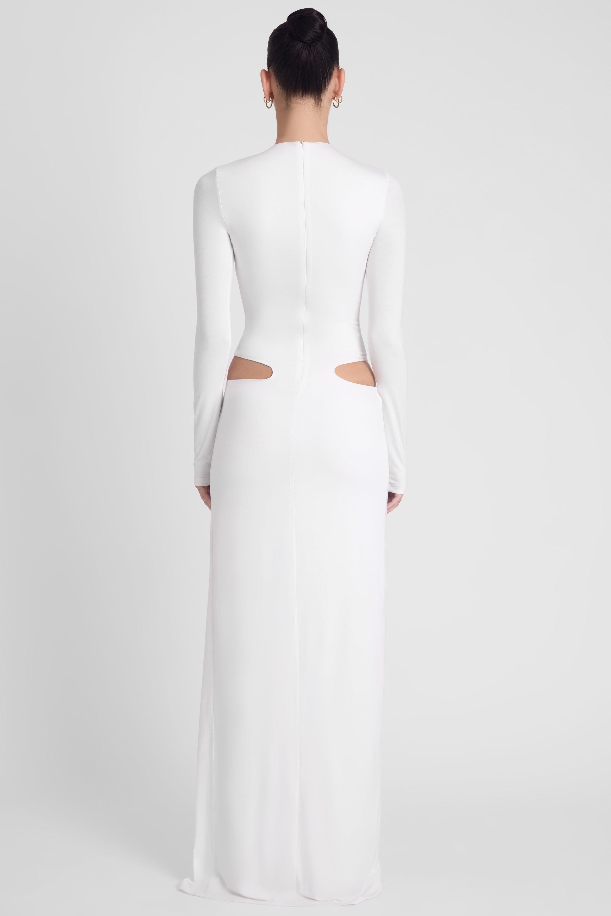 Vacanza Drape Gown - White