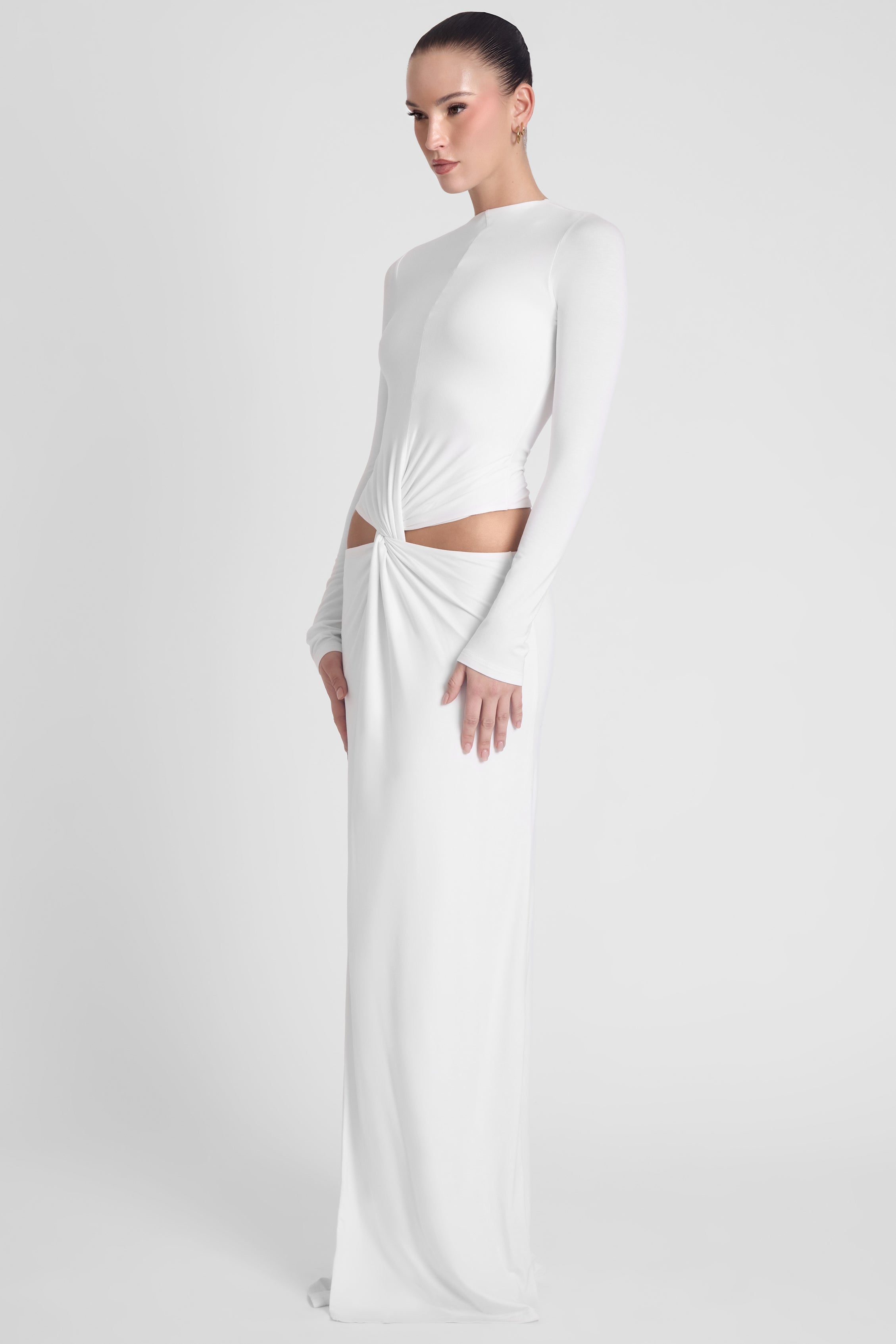 Vacanza Drape Gown - White