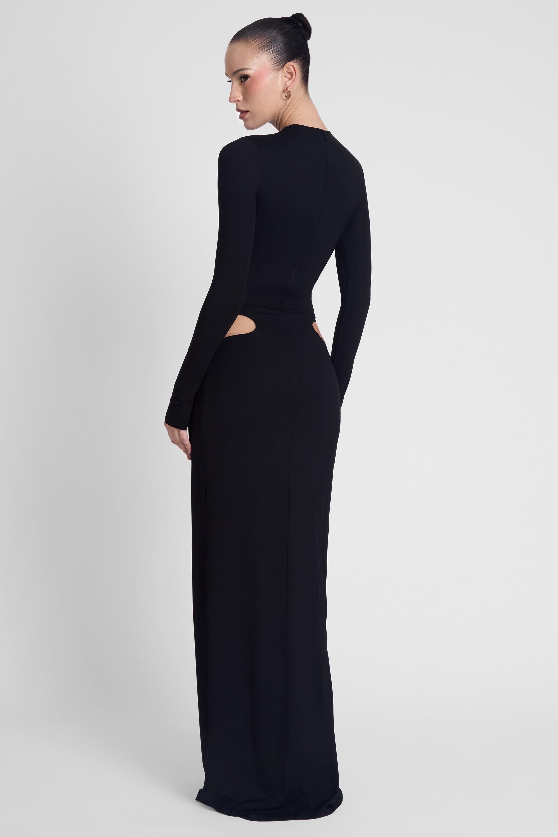 Vacanza Drape Gown - Black