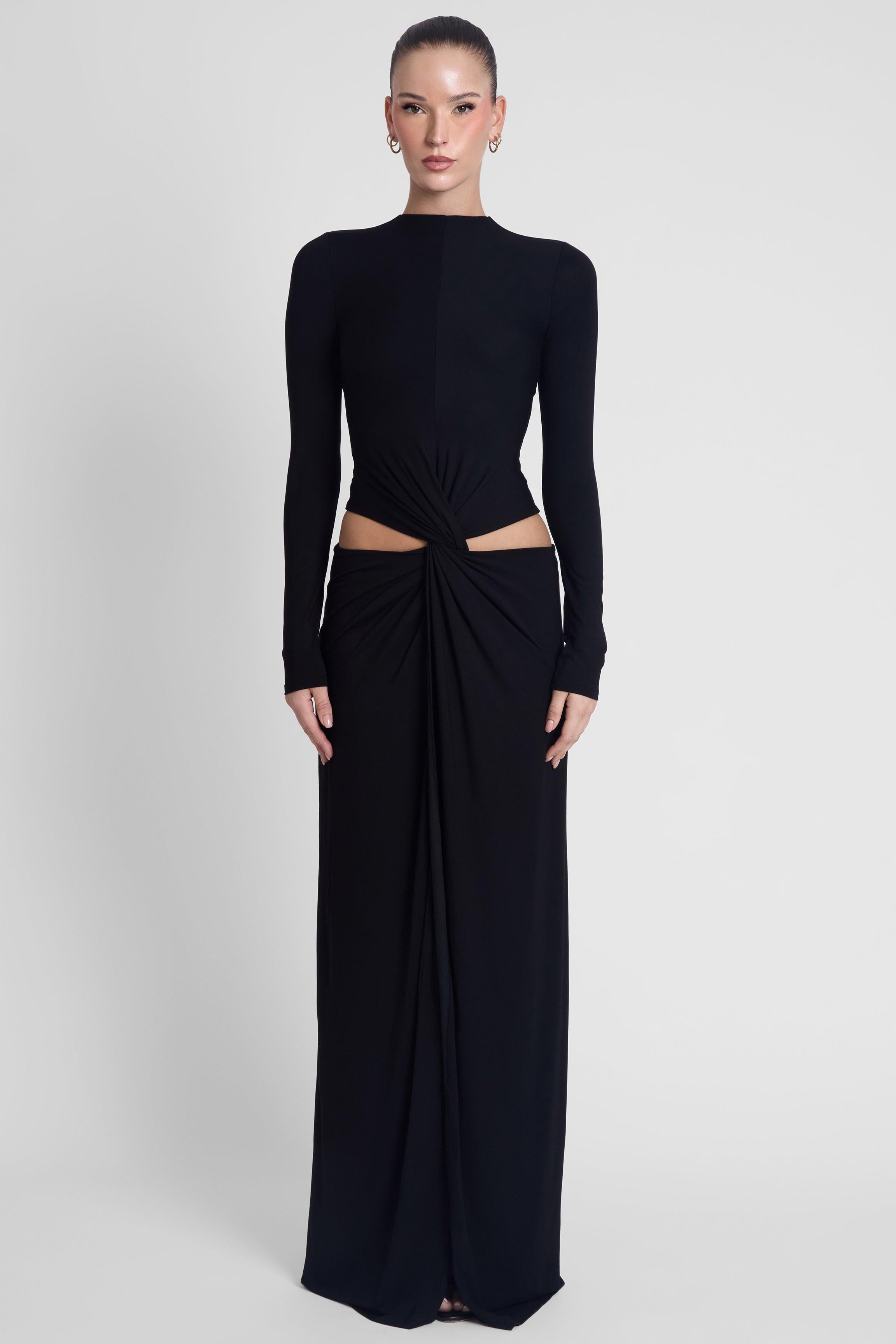 Vacanza Drape Gown - Black