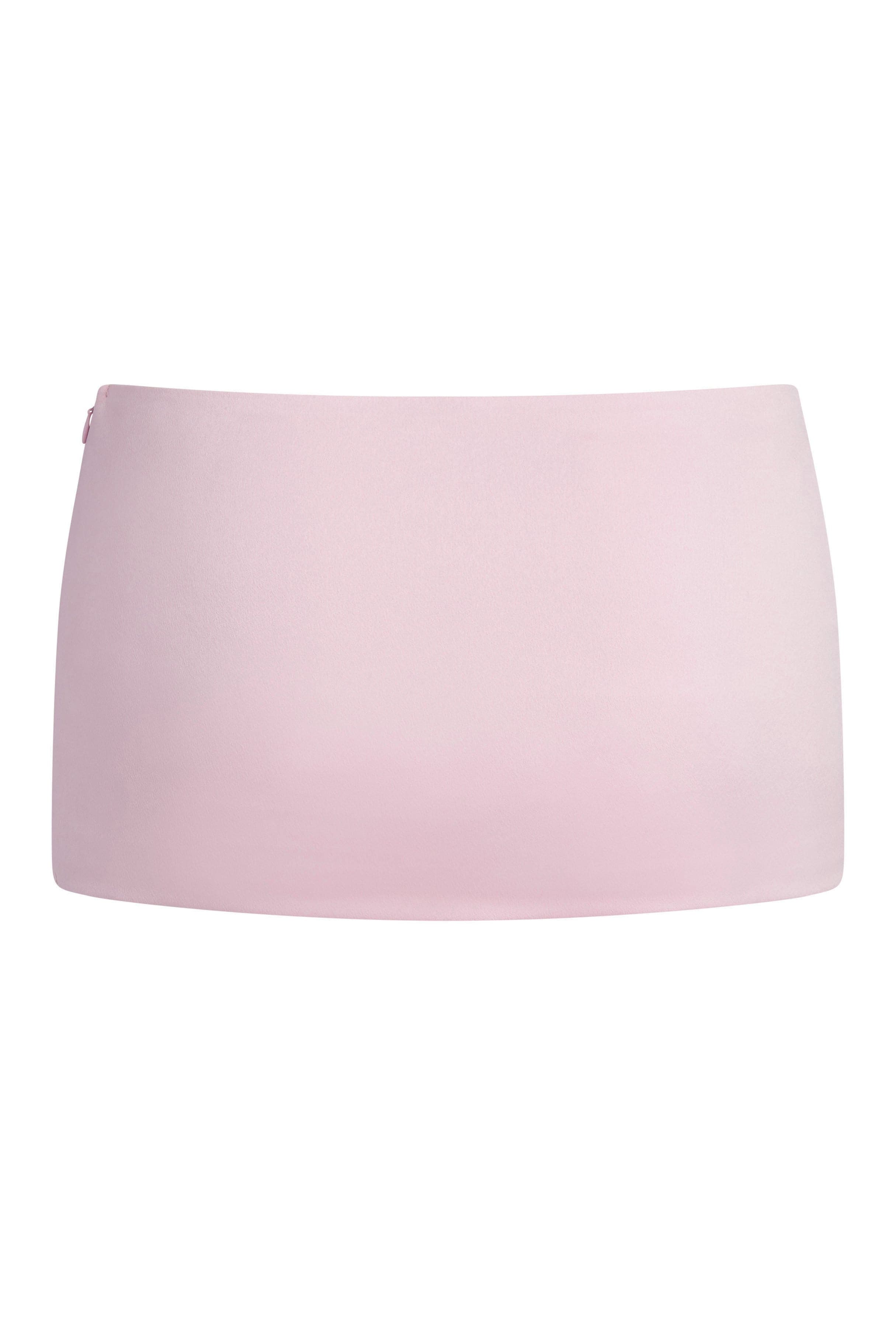 leau volare low rise satin micro mini skirt pink