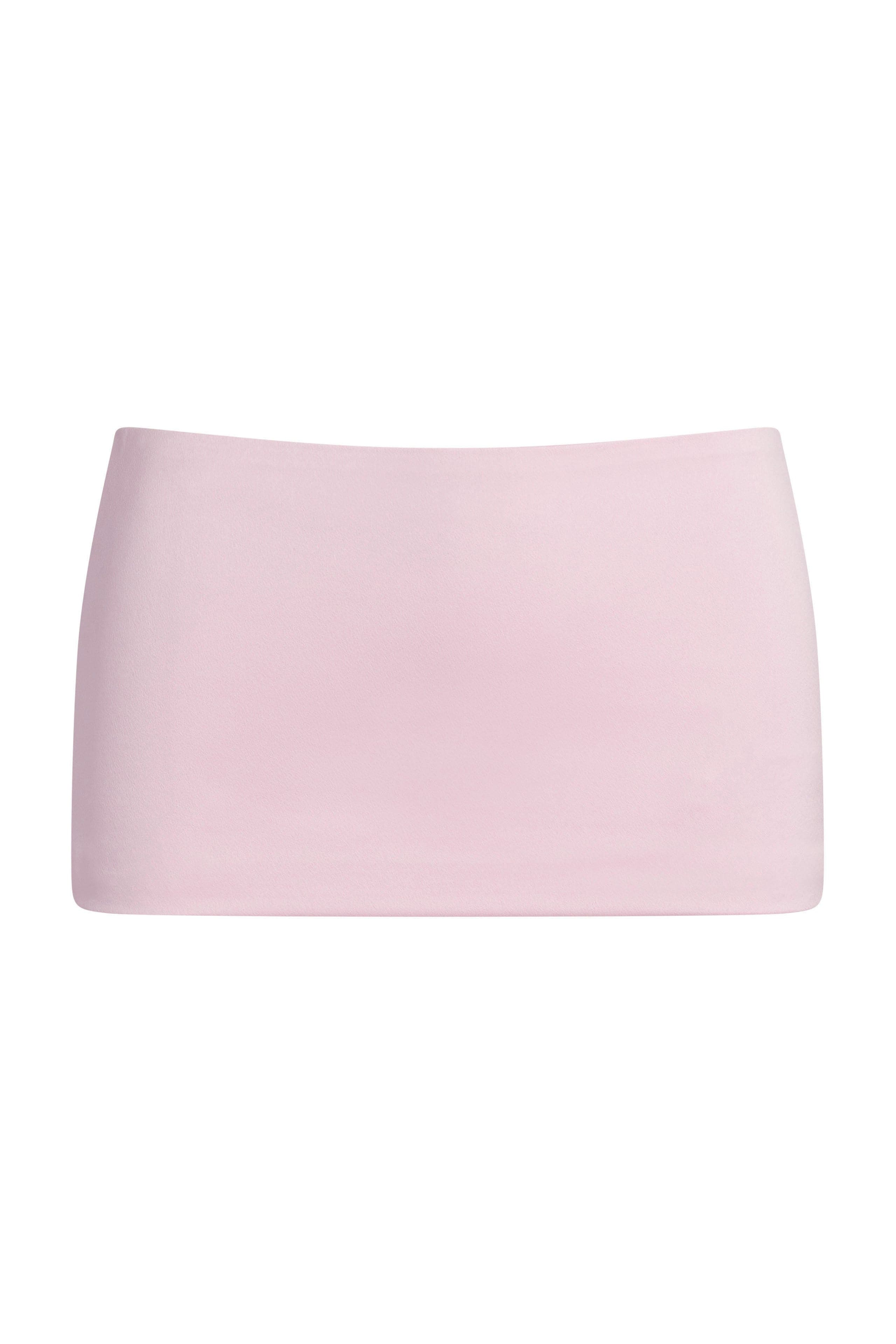 leau volare low rise satin micro mini skirt pink