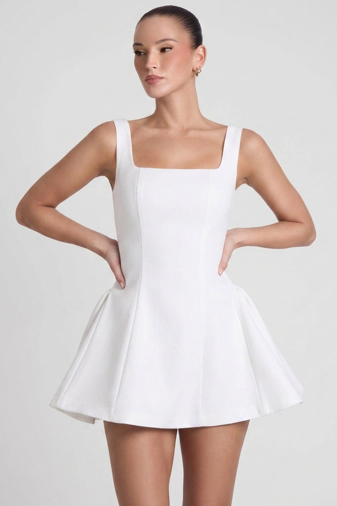 Ysabelle Babydoll Corset Mini Dress - White