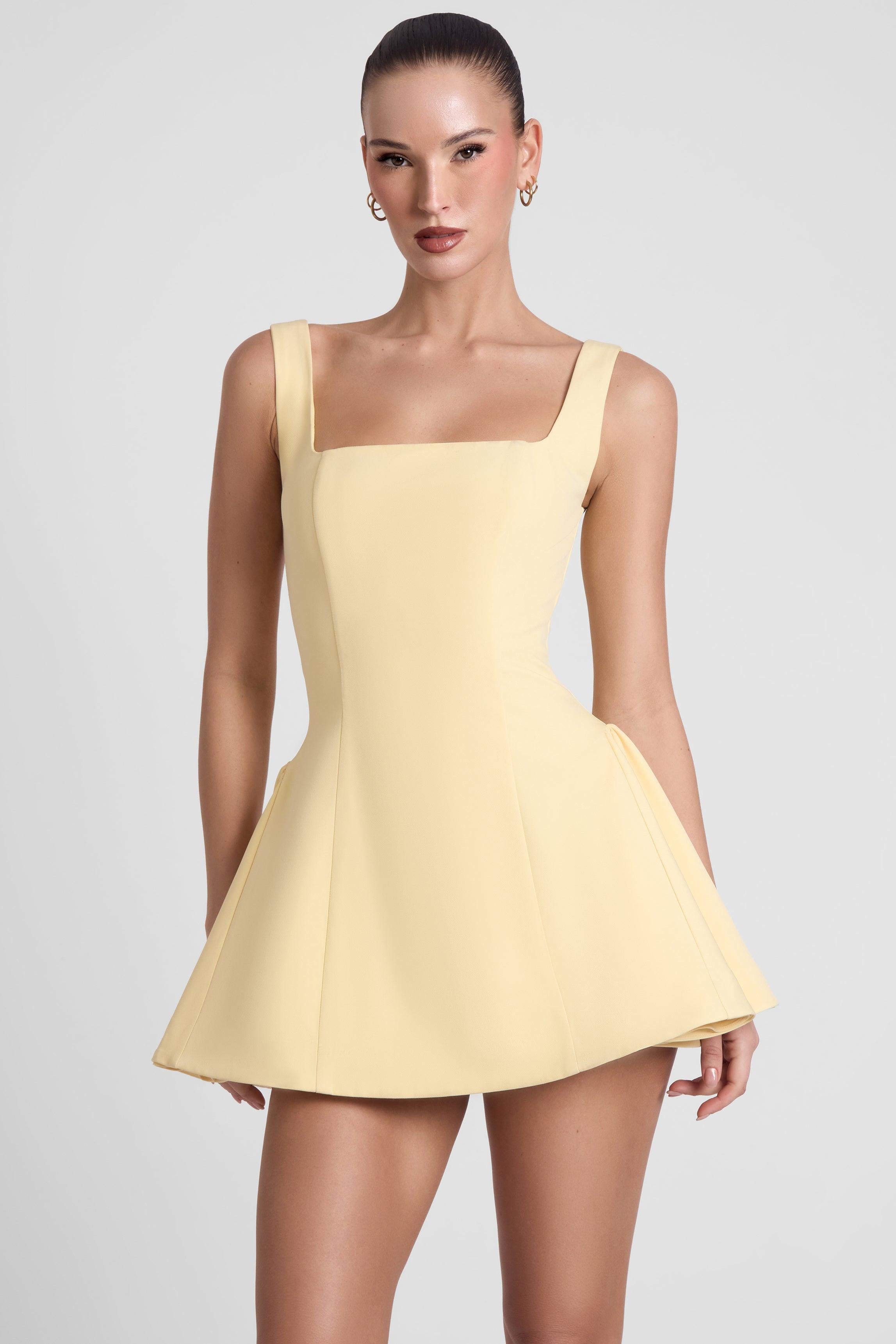 Ysabelle Babydoll Corset Mini Dress - Yellow
