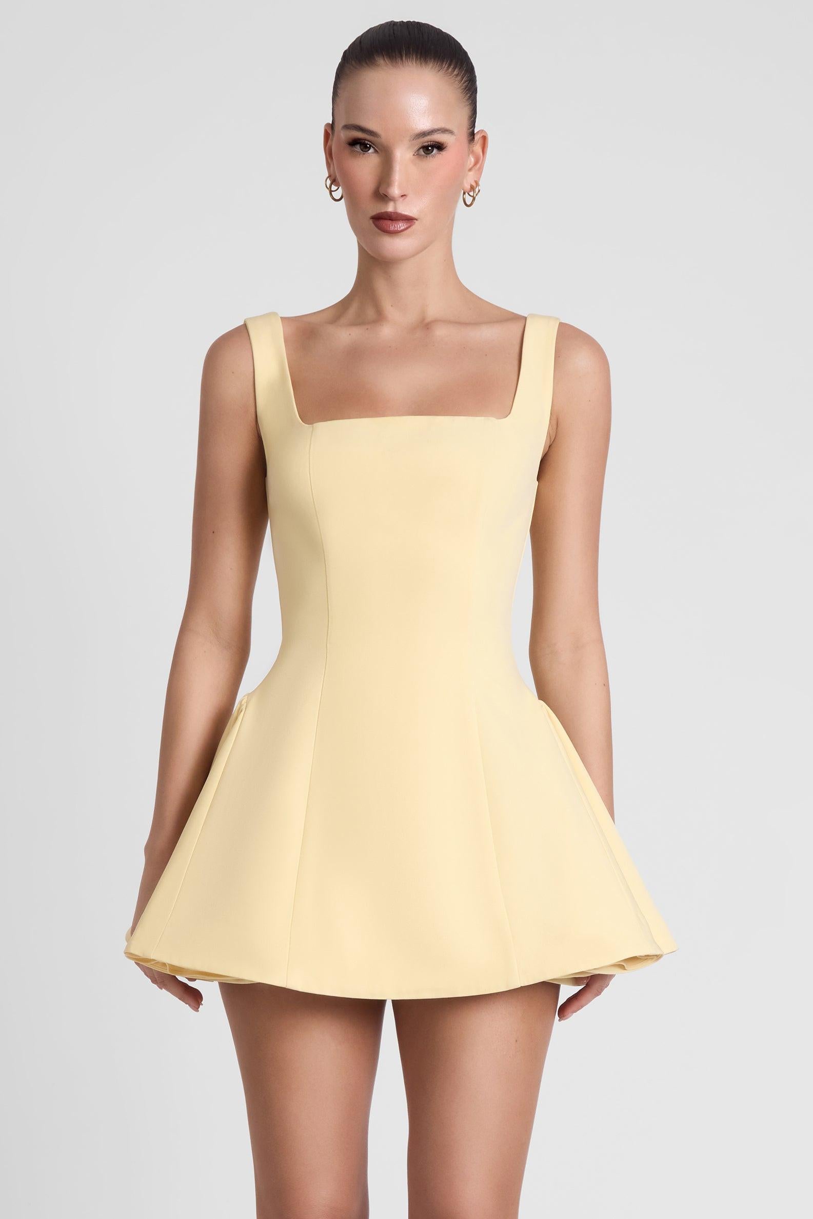 Ysabelle Babydoll Corset Mini Dress - Yellow