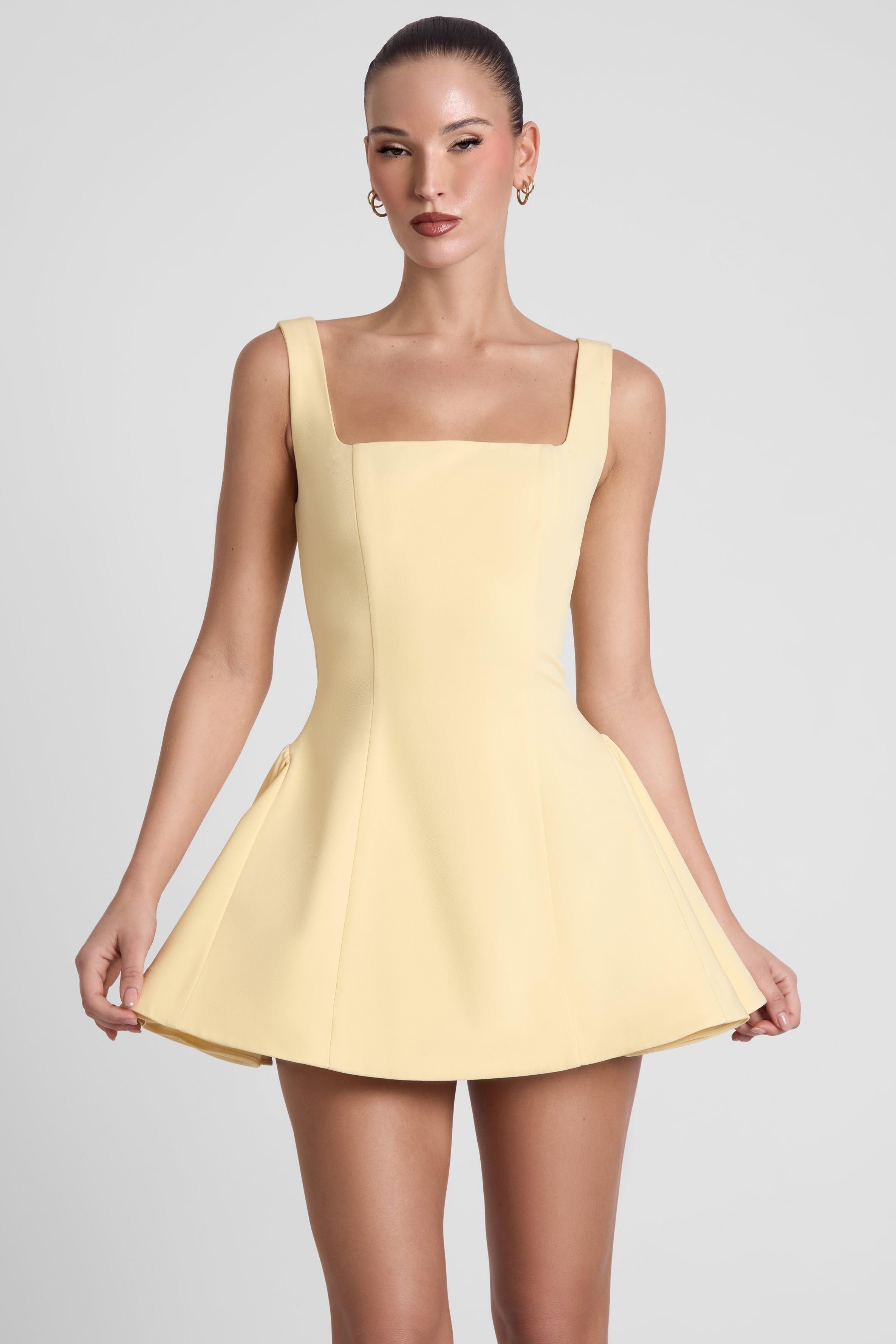 Ysabelle Babydoll Corset Mini Dress - Yellow