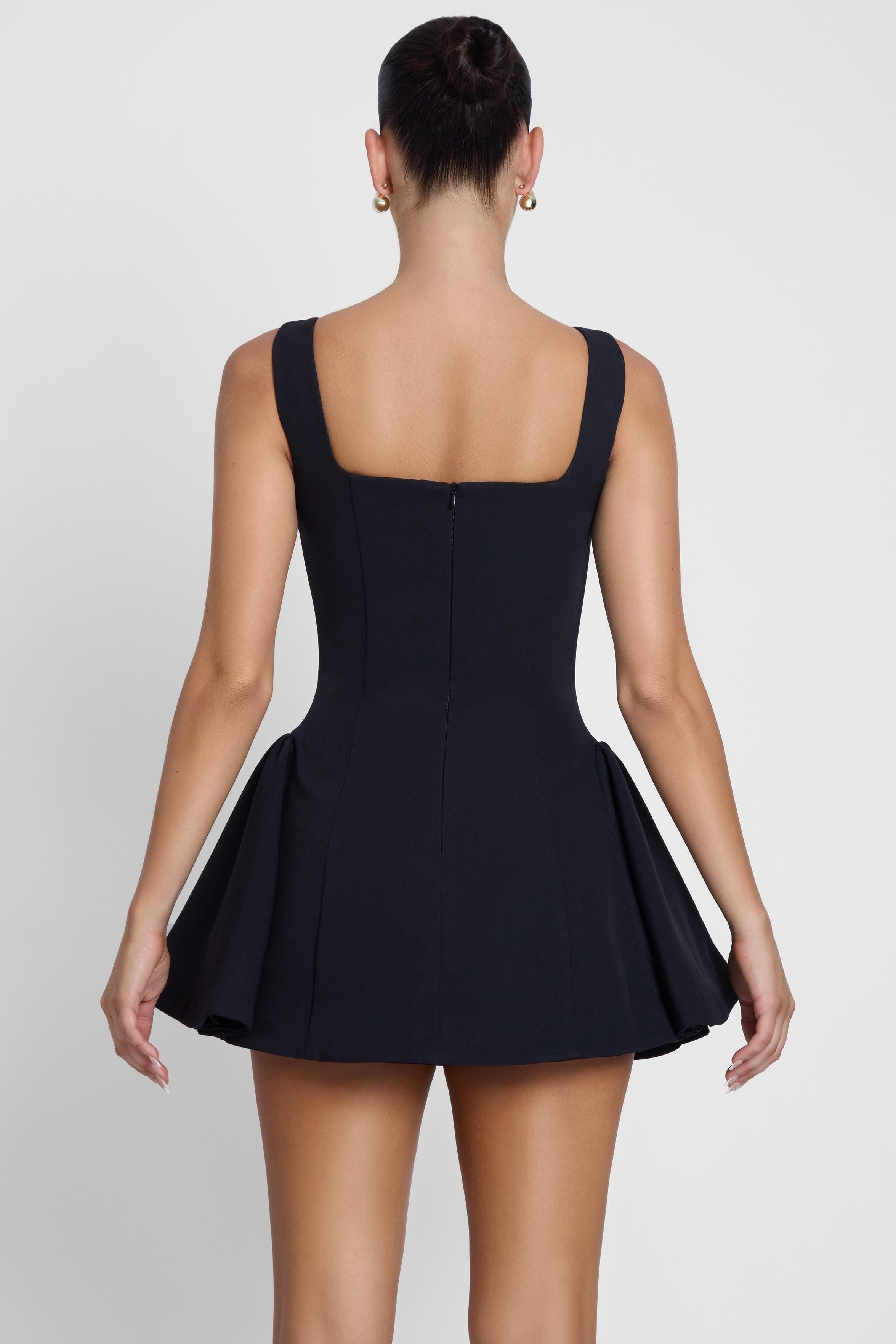 black dress with corset back SHANTE Lace Up Back Corset Gown