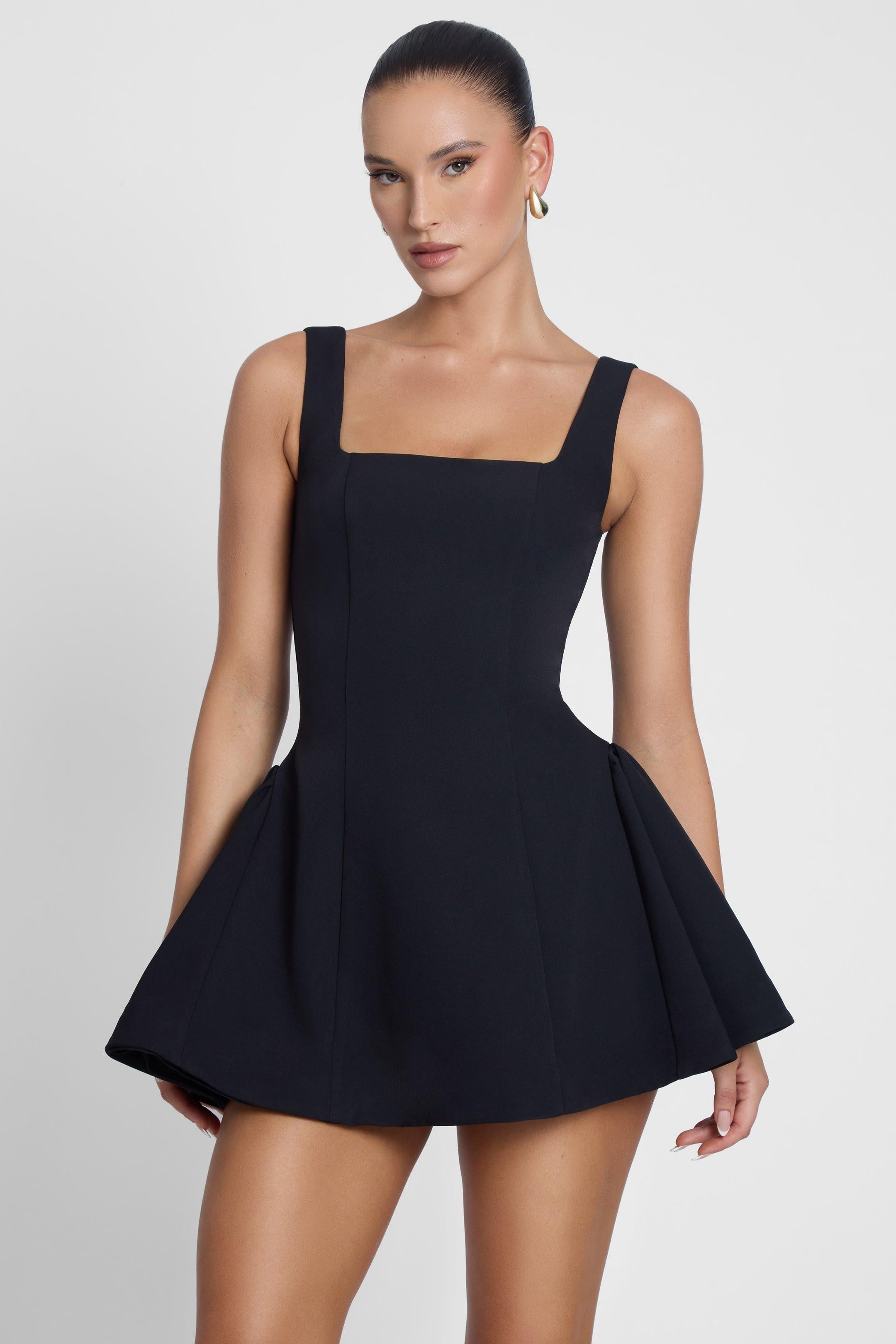 Leau Ysabelle Babydoll Corset Mini Dress in Black, Women's L at Urban Outfitters Leau Ysabelle Babydoll Corset Mini Dress in Black, Women's L at Urban Outfitters