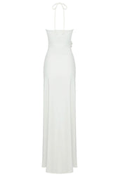 Fae Floral Cut Out Maxi Dress - White | LEAU