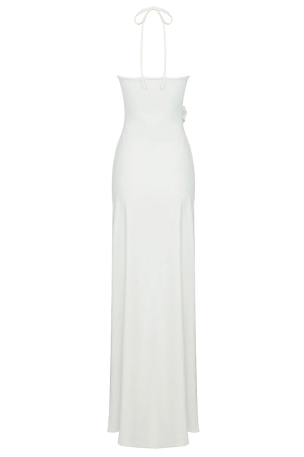 Fae Floral Cut Out Maxi Dress - White | LEAU