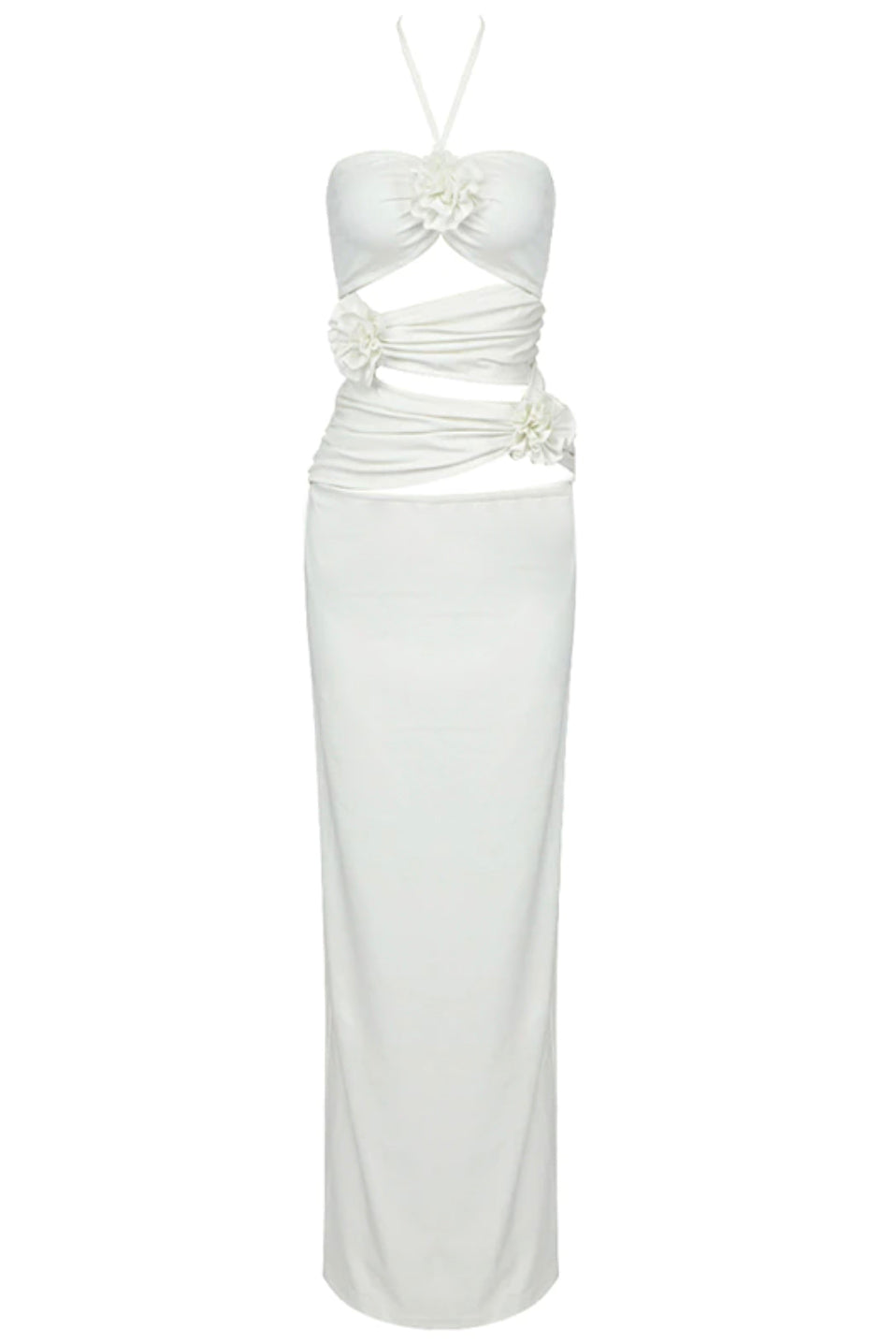 Fae Floral Cut Out Maxi Dress - White