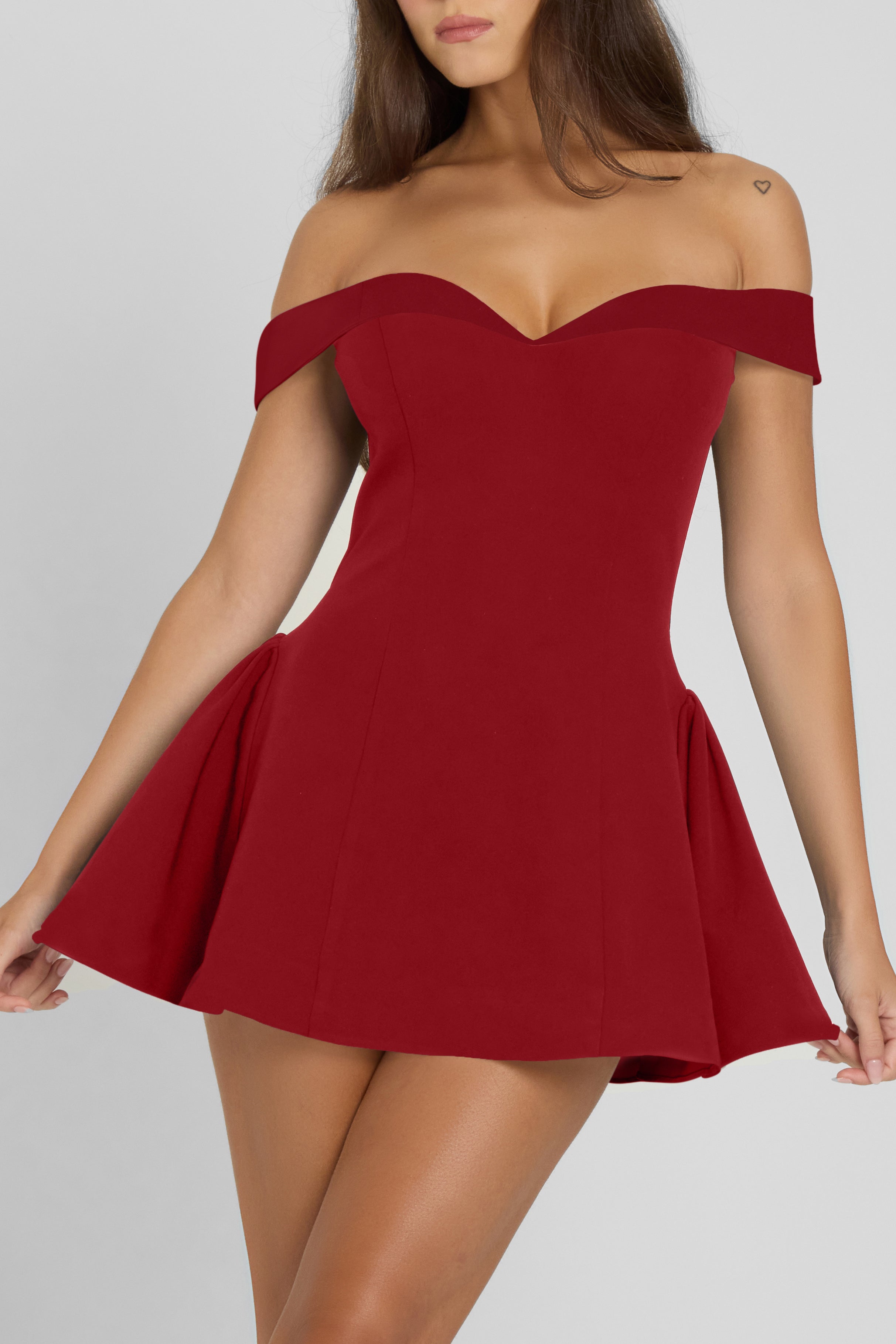 Raquel Babydoll Mini Dress - Red